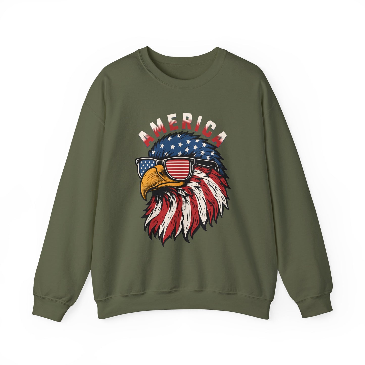 Patriotic Eagle Crewneck Sweatshirt, America Sweatshirt, Unisex Pullover, 4th of July Shirt, Eagle Graphic Sweatshirt