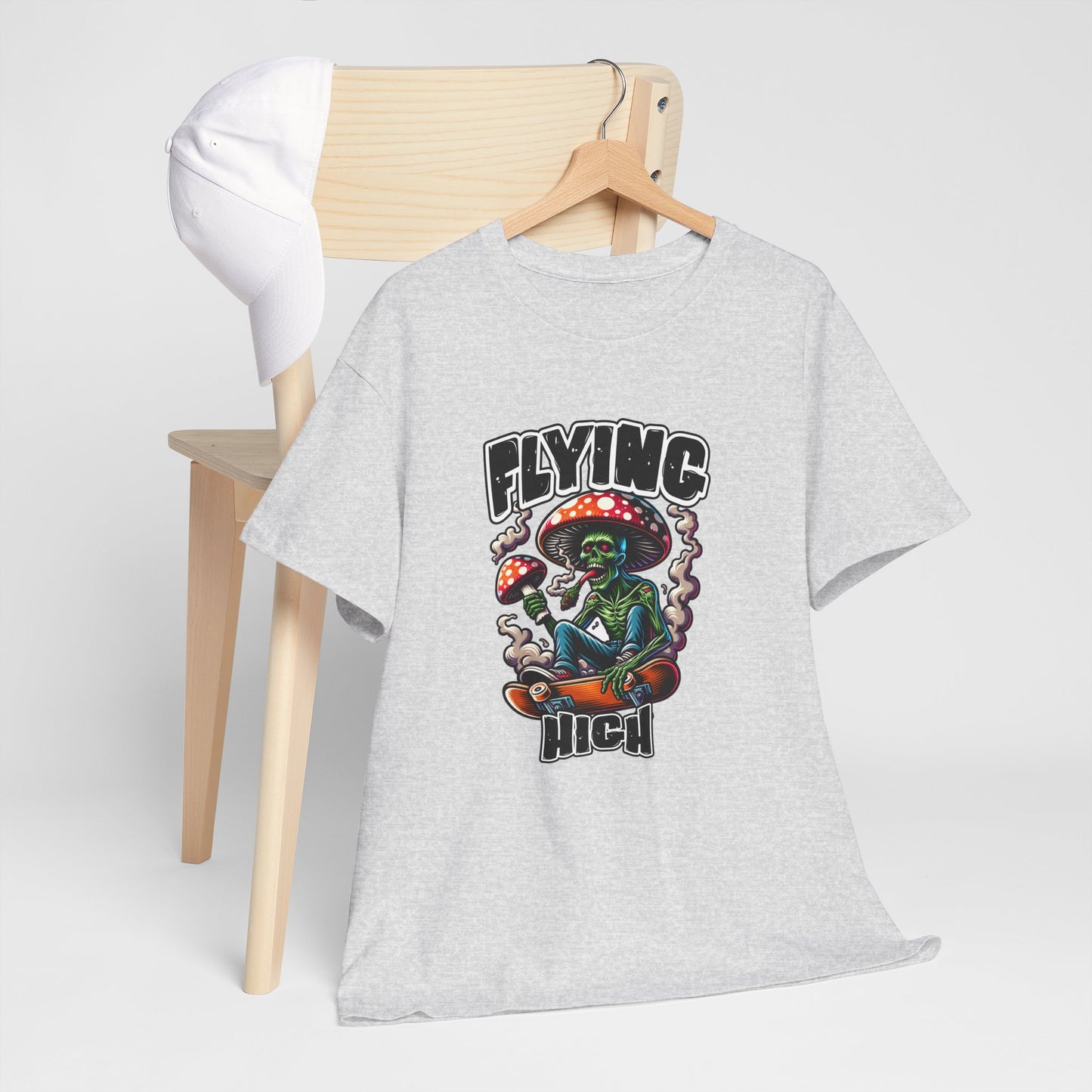 Flying High Unisex Cotton Tee, Psychedelic Shirt, Casual Wear, Gift for Stoners, Retro Fashion, Fun Graphic T-Shirt