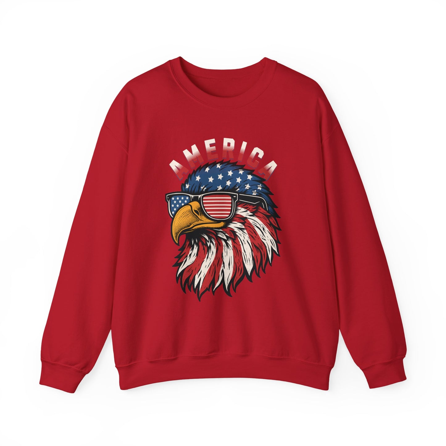 Patriotic Eagle Crewneck Sweatshirt, America Sweatshirt, Unisex Pullover, 4th of July Shirt, Eagle Graphic Sweatshirt
