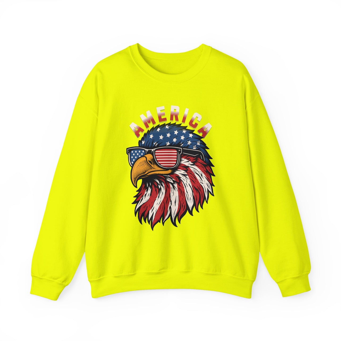 Patriotic Eagle Crewneck Sweatshirt, America Sweatshirt, Unisex Pullover, 4th of July Shirt, Eagle Graphic Sweatshirt
