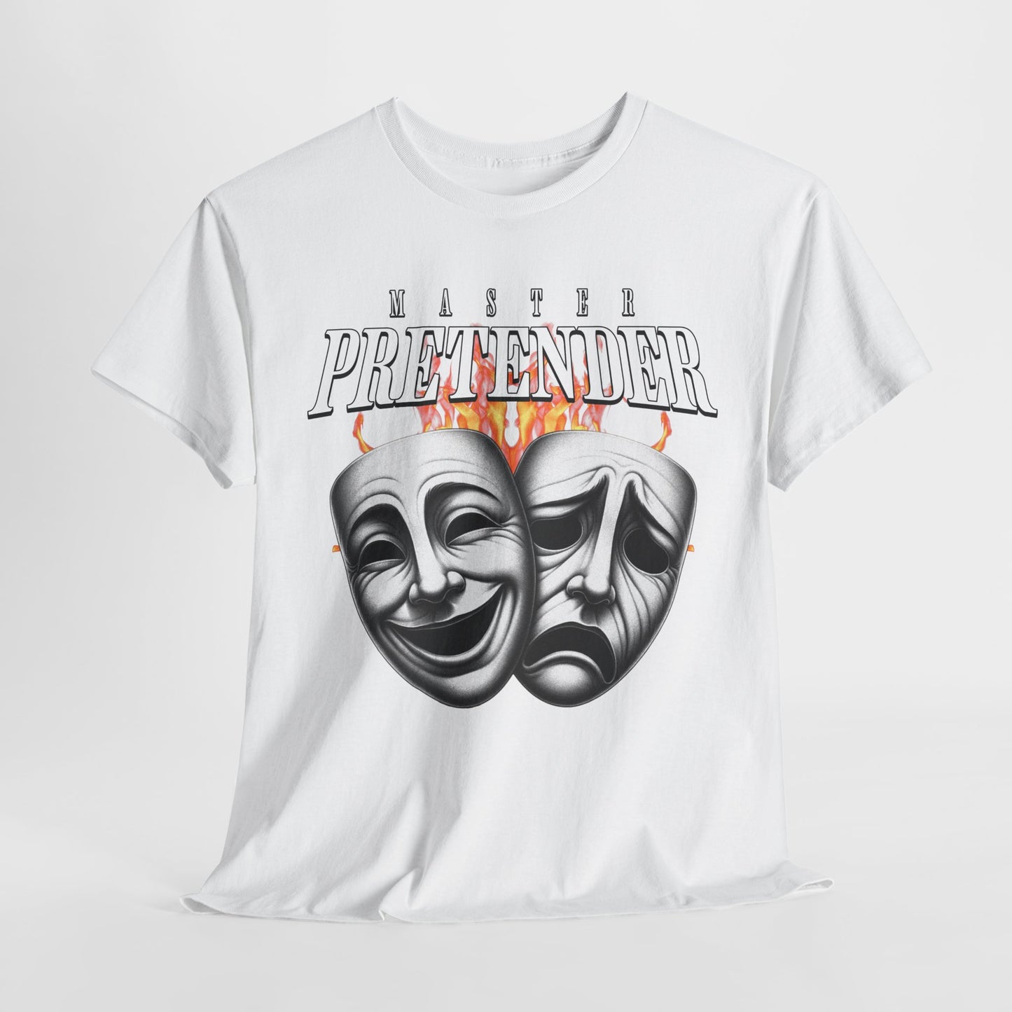 Theatrical Masks Unisex Heavy Cotton Tee, Perfect for Drama Lovers, Gift for Actors, Casual Wear, Theatre Fan Apparel