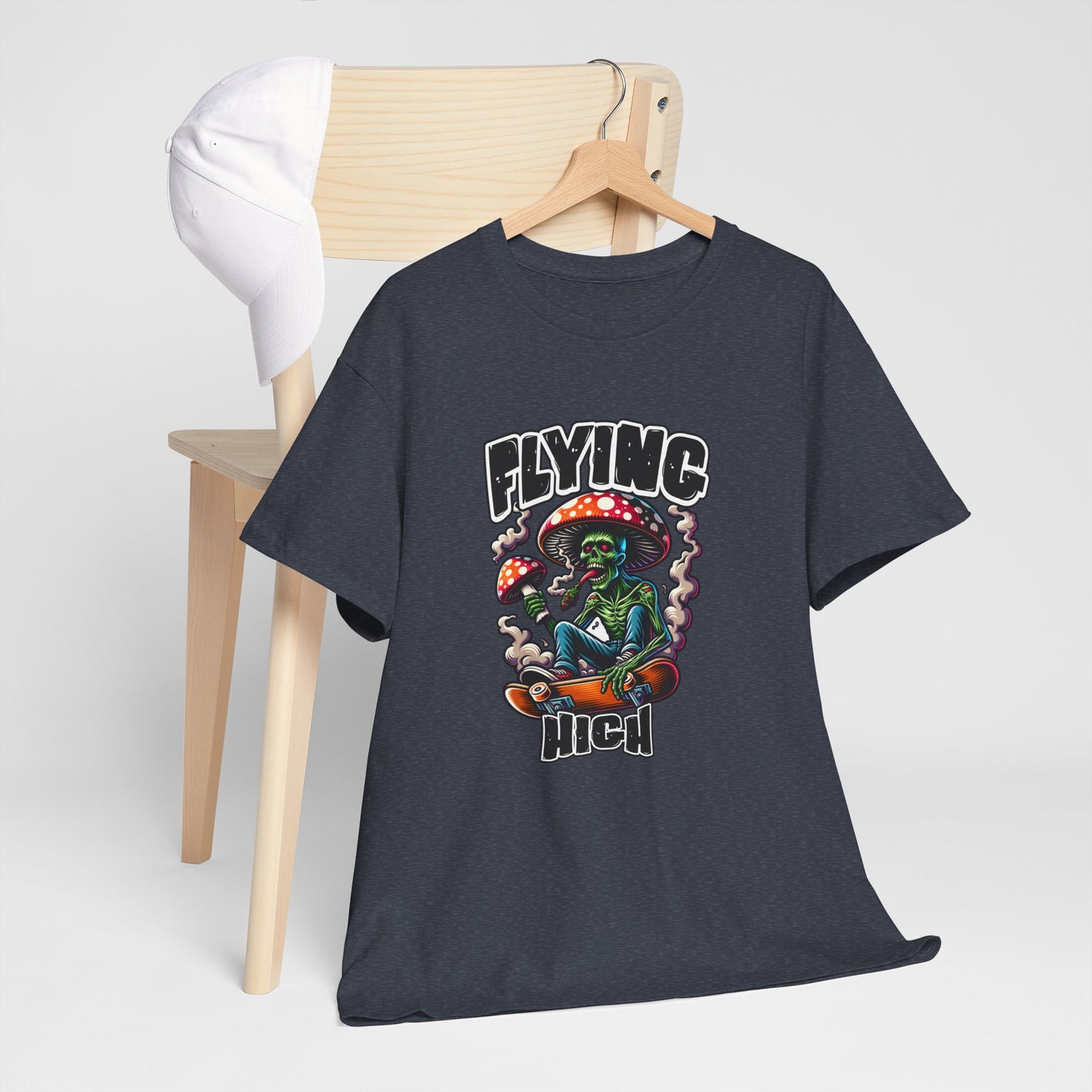 Flying High Unisex Cotton Tee, Psychedelic Shirt, Casual Wear, Gift for Stoners, Retro Fashion, Fun Graphic T-Shirt