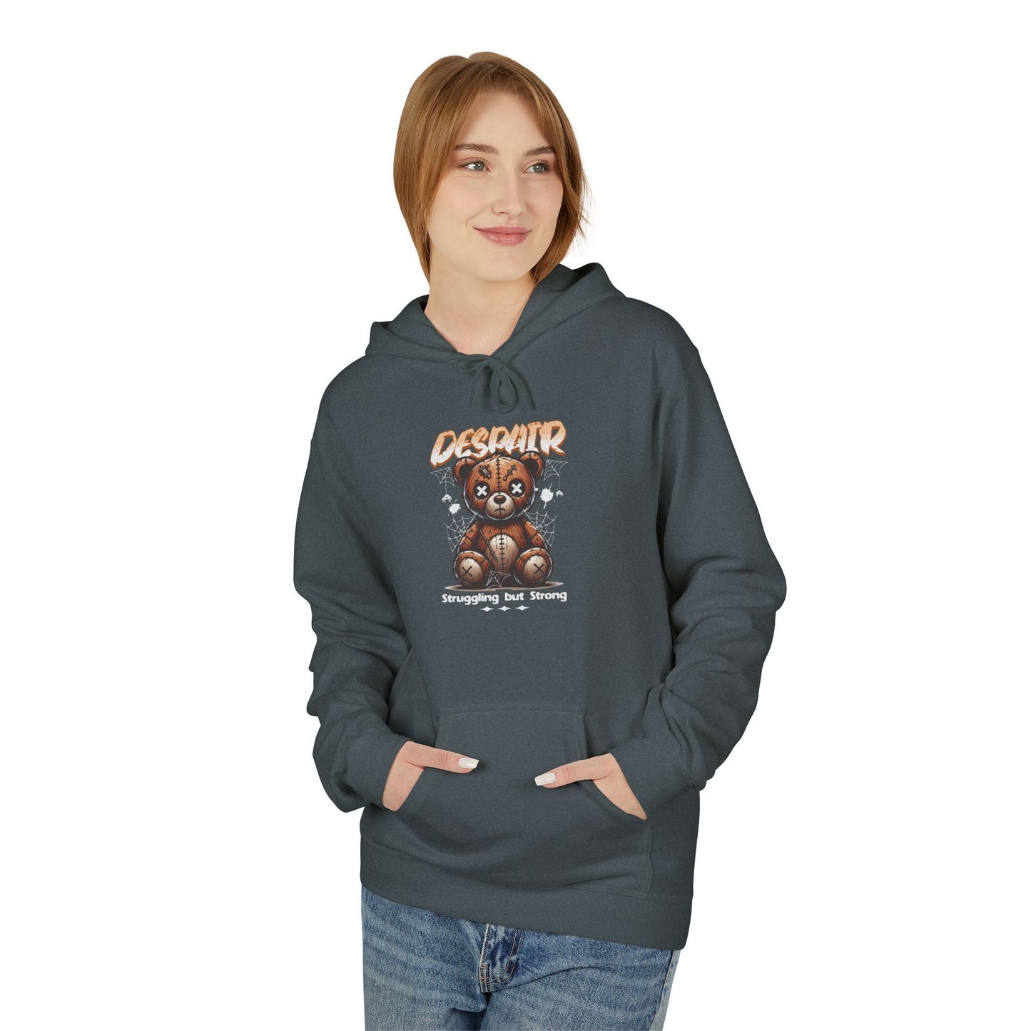 Despair Bear Hoodie | Cozy Graphic Fleece Sweatshirt for Comfort | Cute Gift for Friends | Fall Essentials | Unisex Casual Wear
