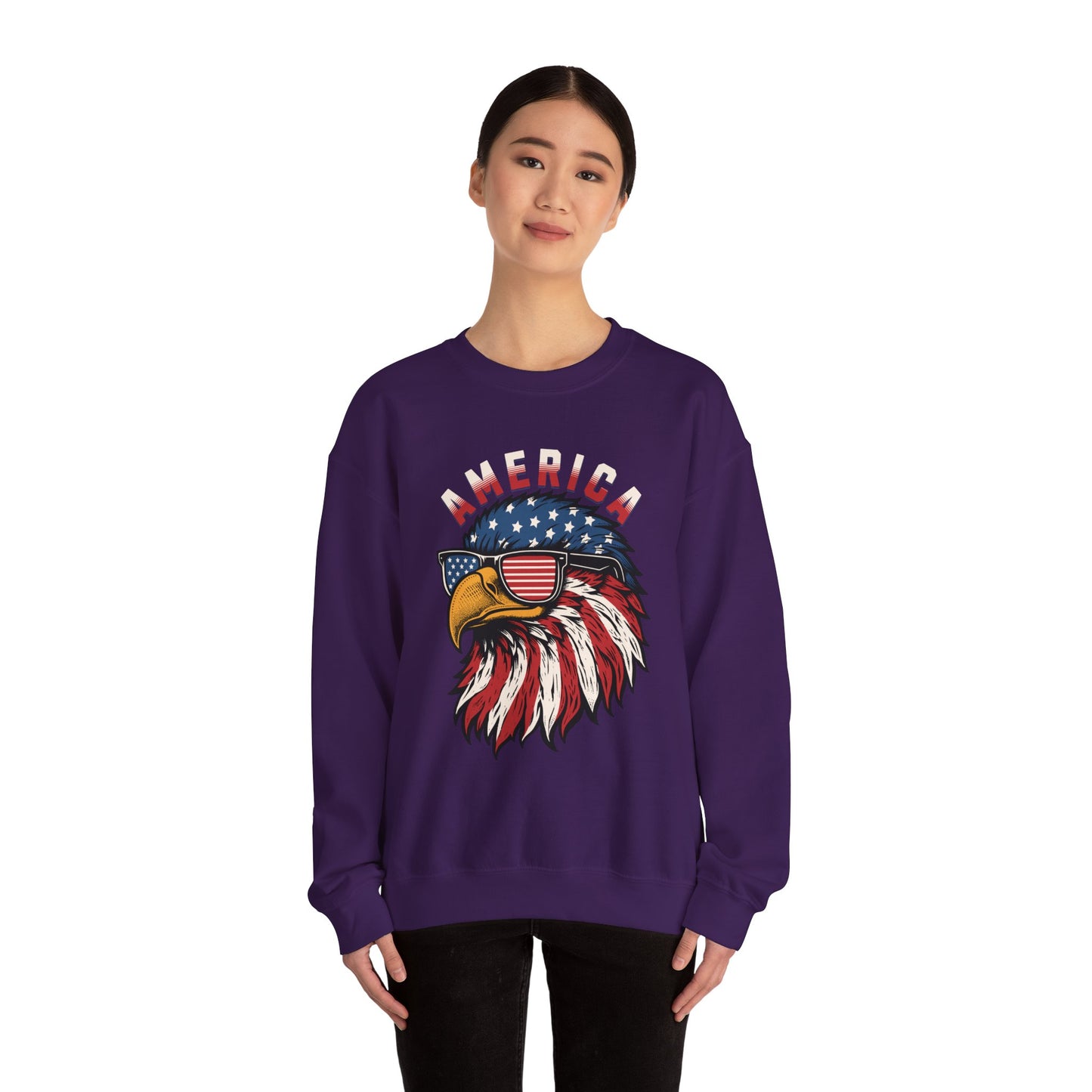 Patriotic Eagle Crewneck Sweatshirt, America Sweatshirt, Unisex Pullover, 4th of July Shirt, Eagle Graphic Sweatshirt