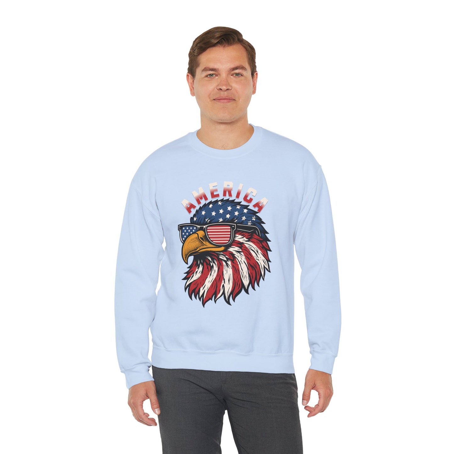 Patriotic Eagle Crewneck Sweatshirt, America Sweatshirt, Unisex Pullover, 4th of July Shirt, Eagle Graphic Sweatshirt