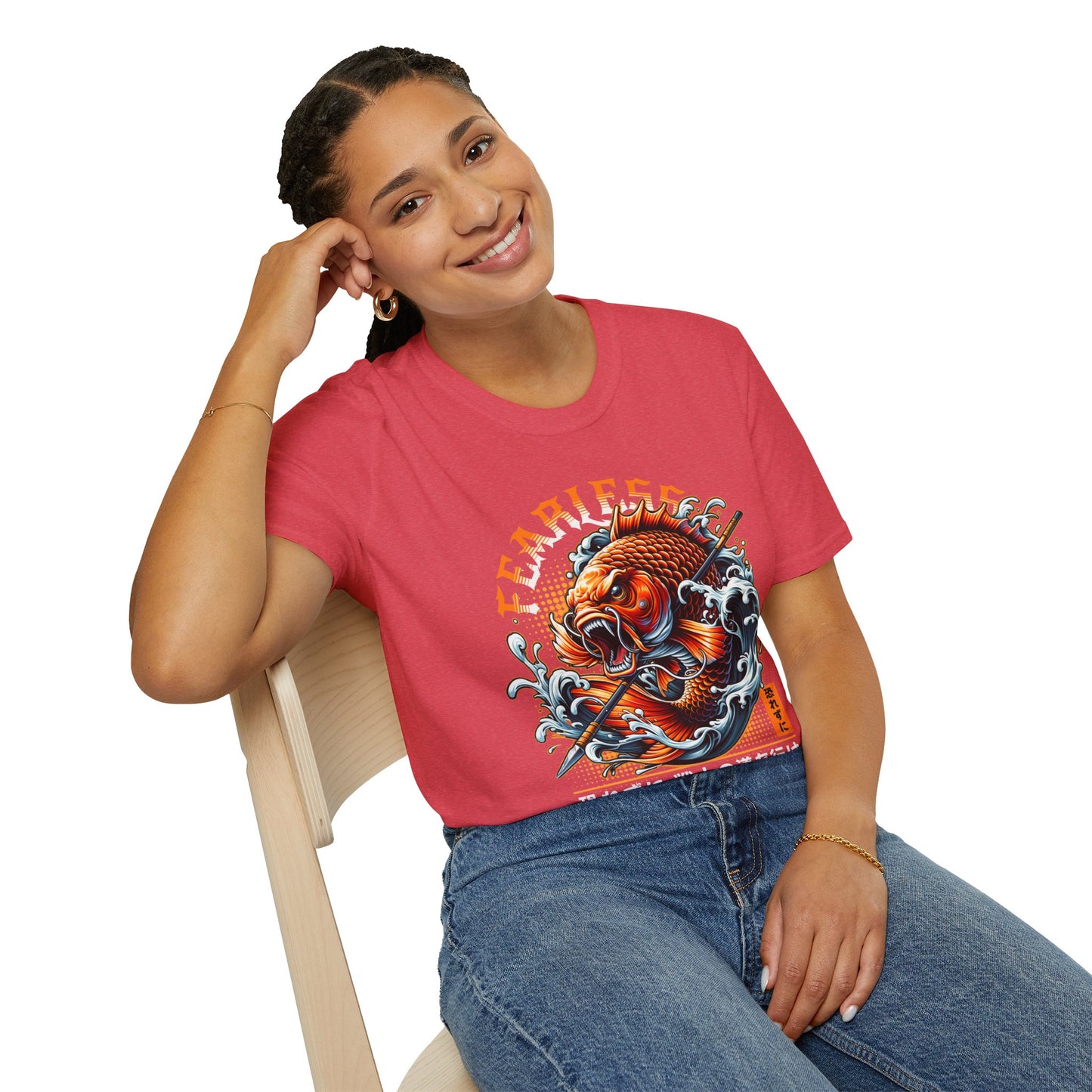 Fearless Koi Unisex Softstyle T-Shirt - Inspirational Gift, Casual Wear, Everyday Comfort, Success Apparel, Relaxed Fit