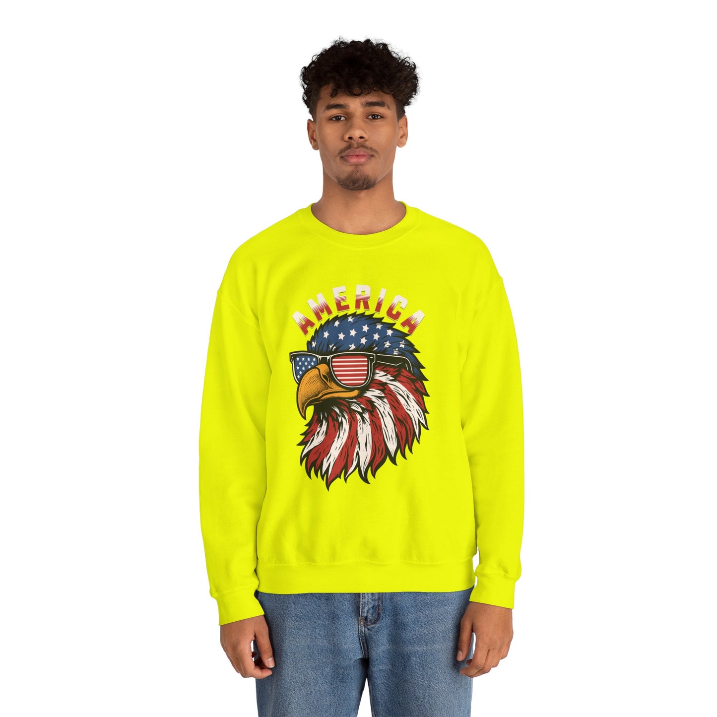 Patriotic Eagle Crewneck Sweatshirt, America Sweatshirt, Unisex Pullover, 4th of July Shirt, Eagle Graphic Sweatshirt