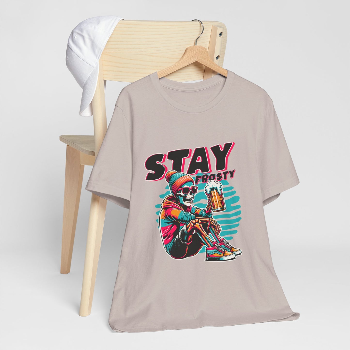 Stay Frosty Unisex Tee, Cool Graphic Shirt, Summer Vibes, Casual Wear, Gift for Him, Music Festival Fashion
