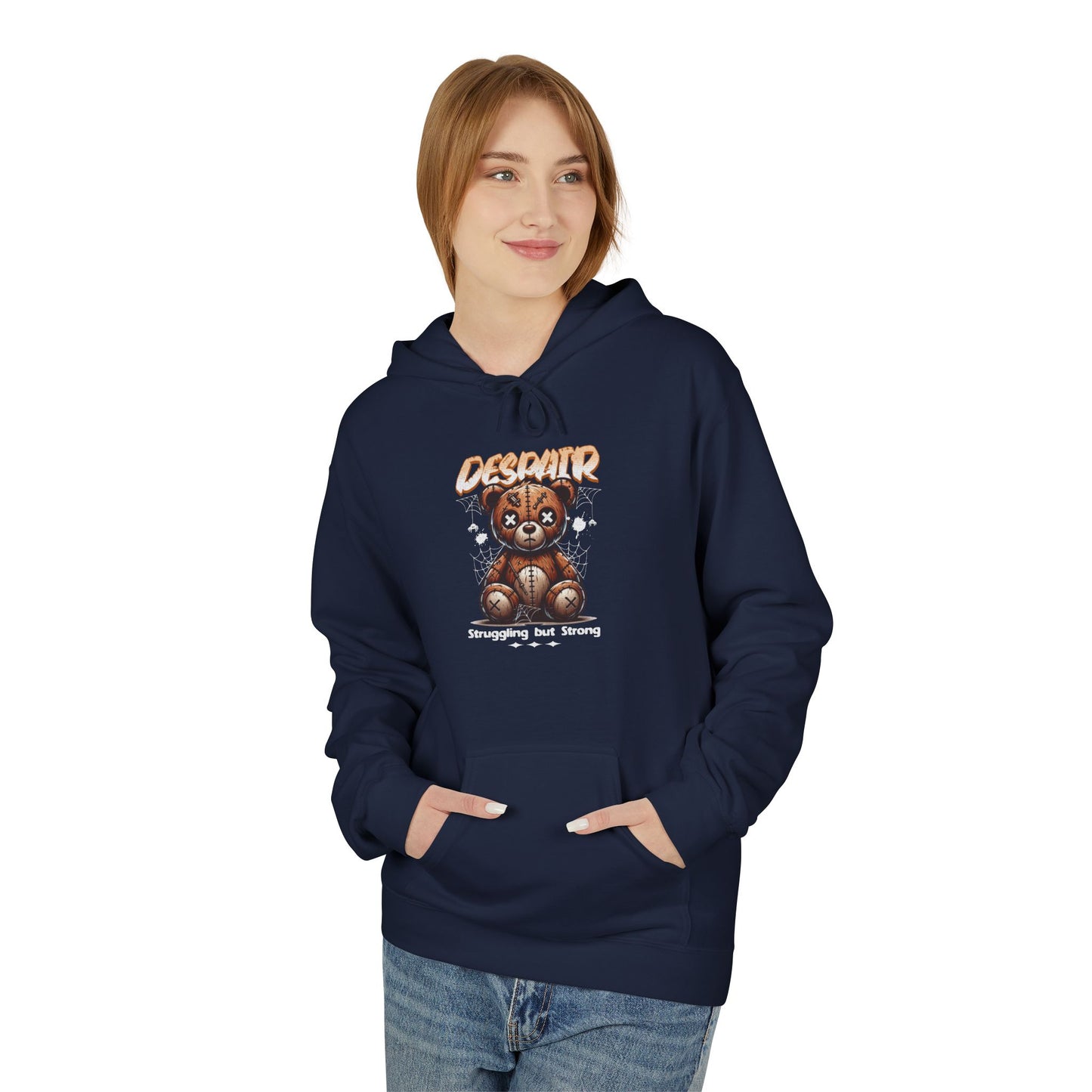Despair Bear Hoodie | Cozy Graphic Fleece Sweatshirt for Comfort | Cute Gift for Friends | Fall Essentials | Unisex Casual Wear