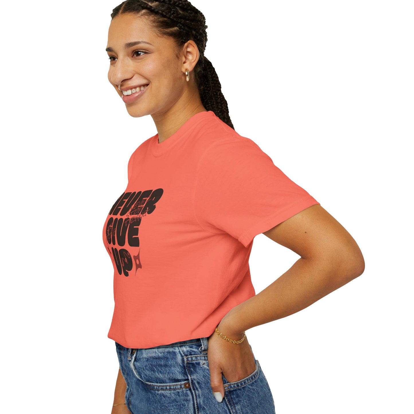 Unisex Motivational T-Shirt - Never Give Up, Inspirational Tee, Gift for Him/Her, Casual Wear, Fitness & Encouragement
