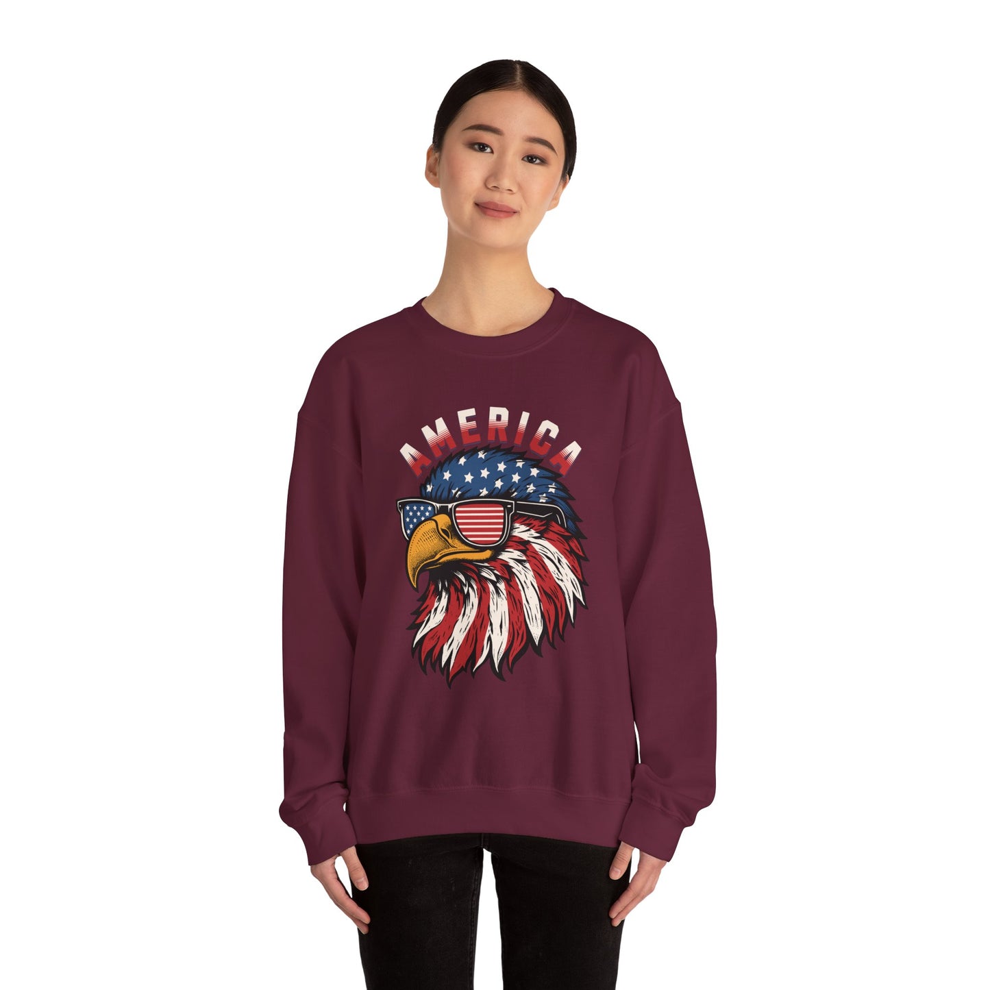 Patriotic Eagle Crewneck Sweatshirt, America Sweatshirt, Unisex Pullover, 4th of July Shirt, Eagle Graphic Sweatshirt