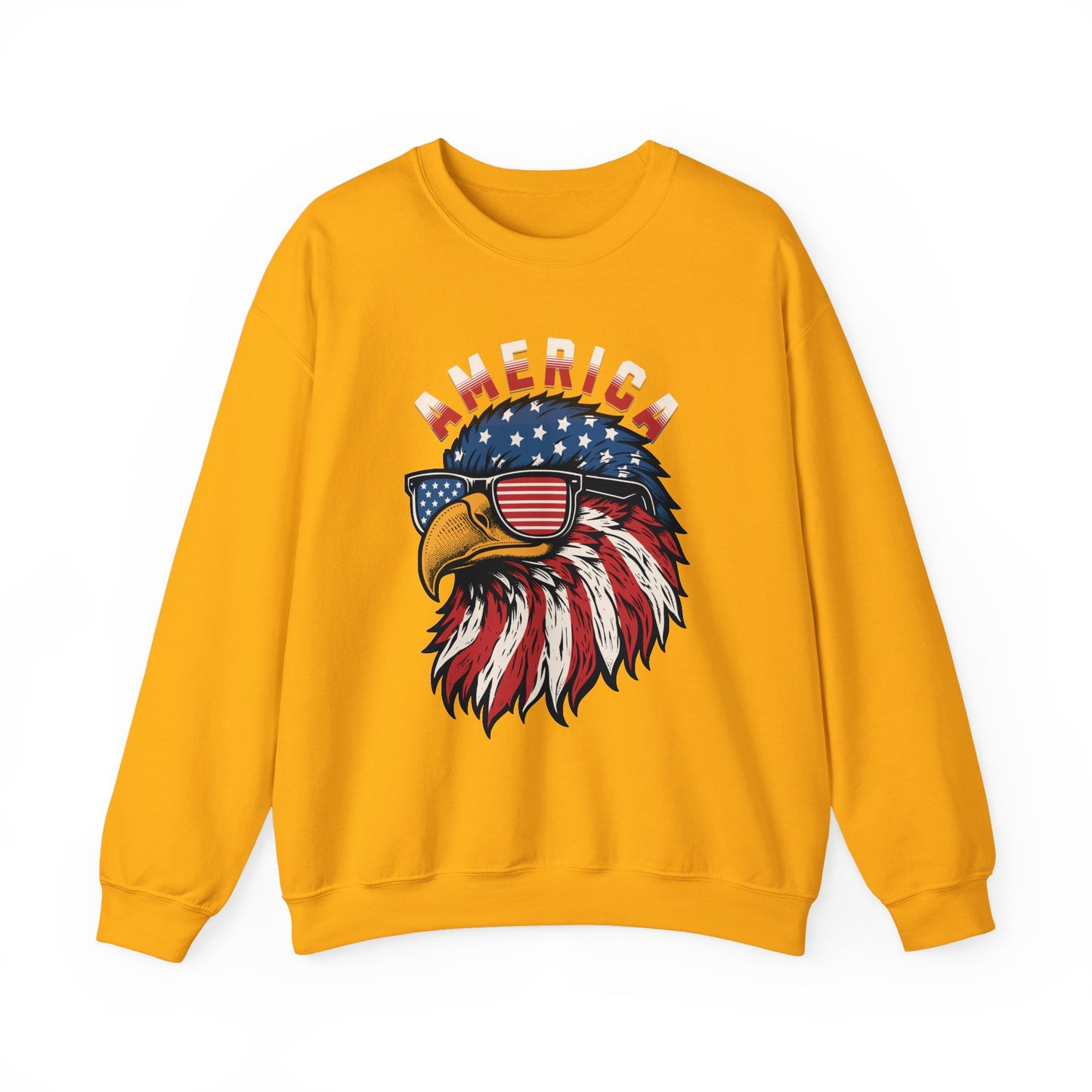 Patriotic Eagle Crewneck Sweatshirt, America Sweatshirt, Unisex Pullover, 4th of July Shirt, Eagle Graphic Sweatshirt