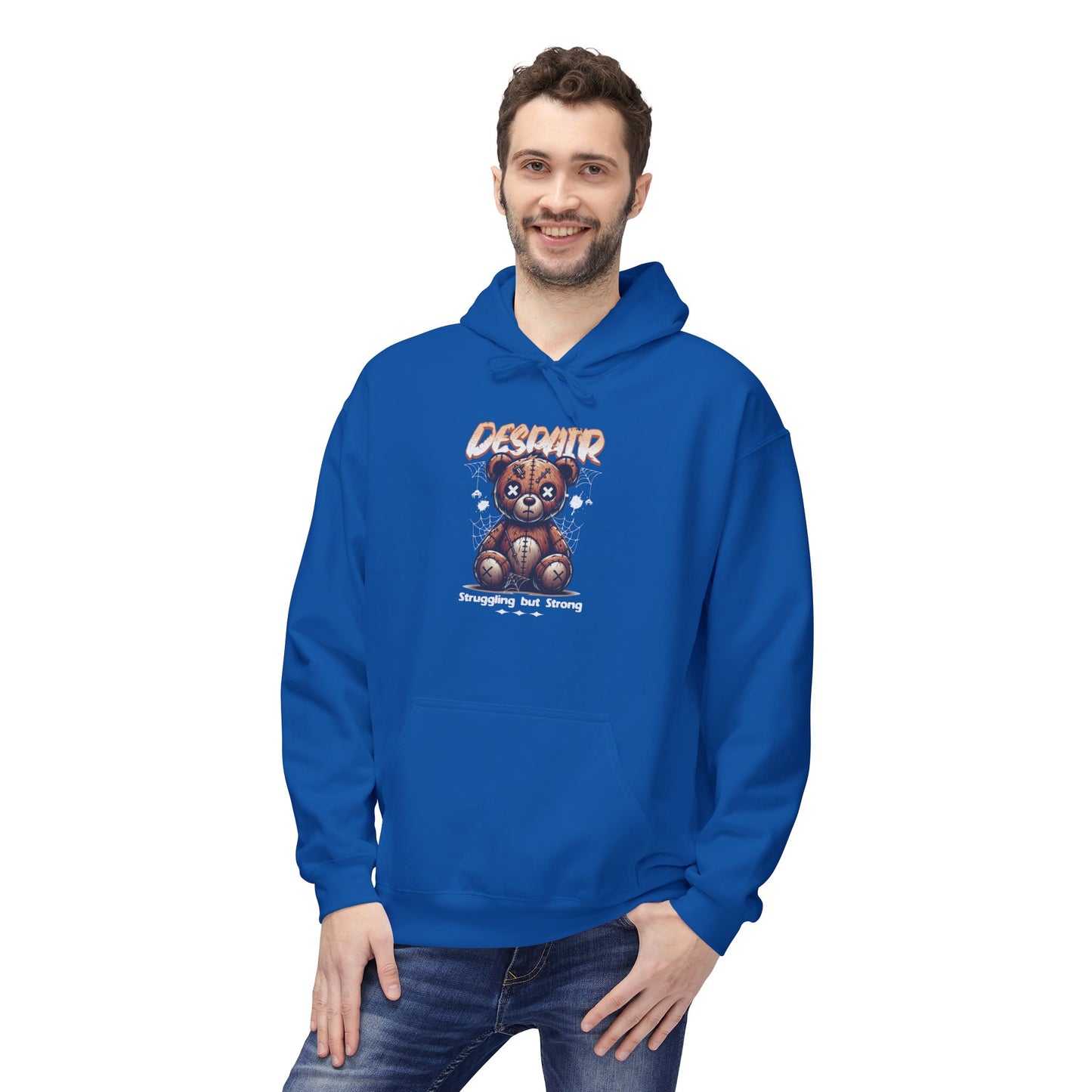 Despair Bear Hoodie | Cozy Graphic Fleece Sweatshirt for Comfort | Cute Gift for Friends | Fall Essentials | Unisex Casual Wear