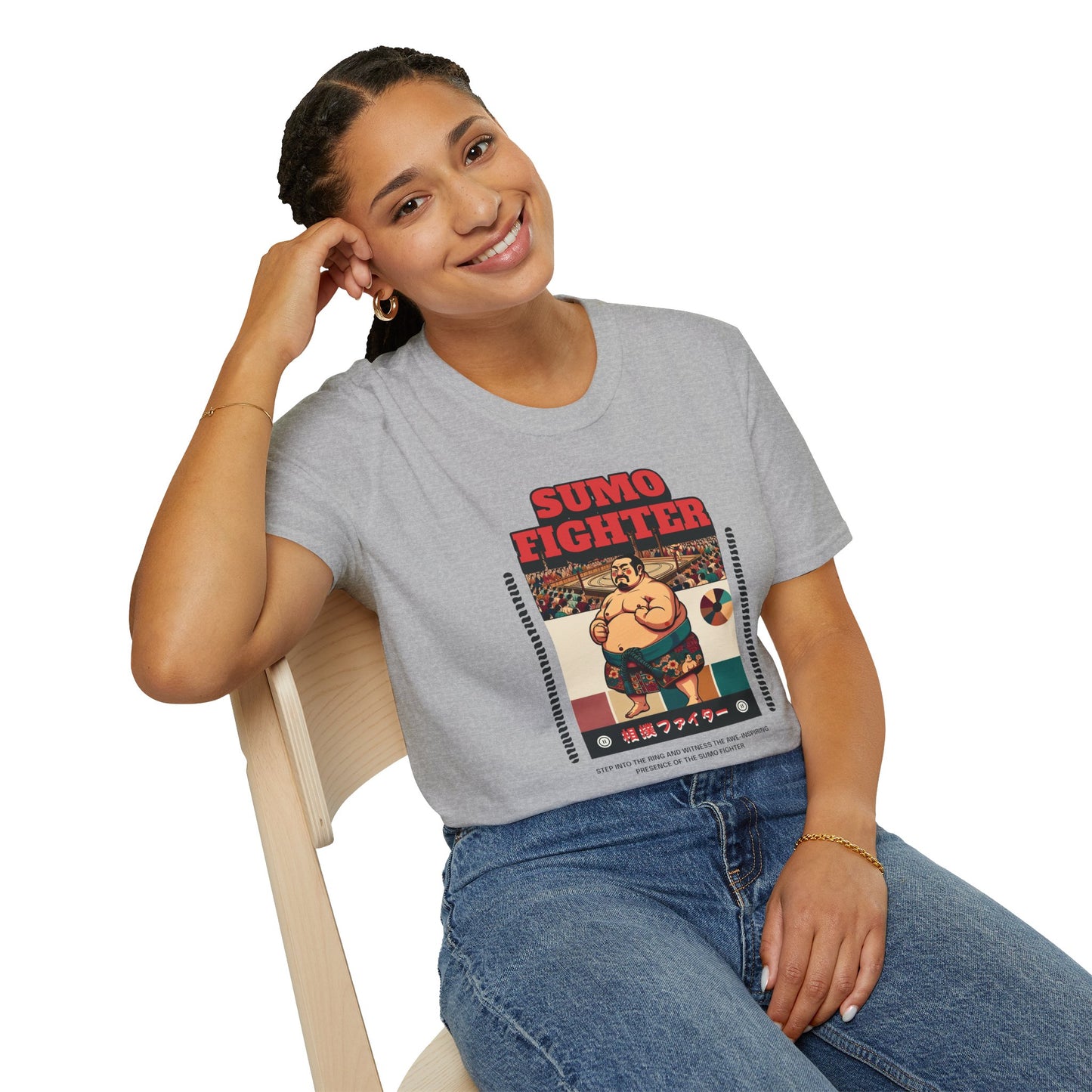 Sumo Fighter Graphic Tee | Fun Unisex T-Shirt for Sports Fans, Unique Gift, Casual Style, Anime Lovers, Vintage Aesthetic