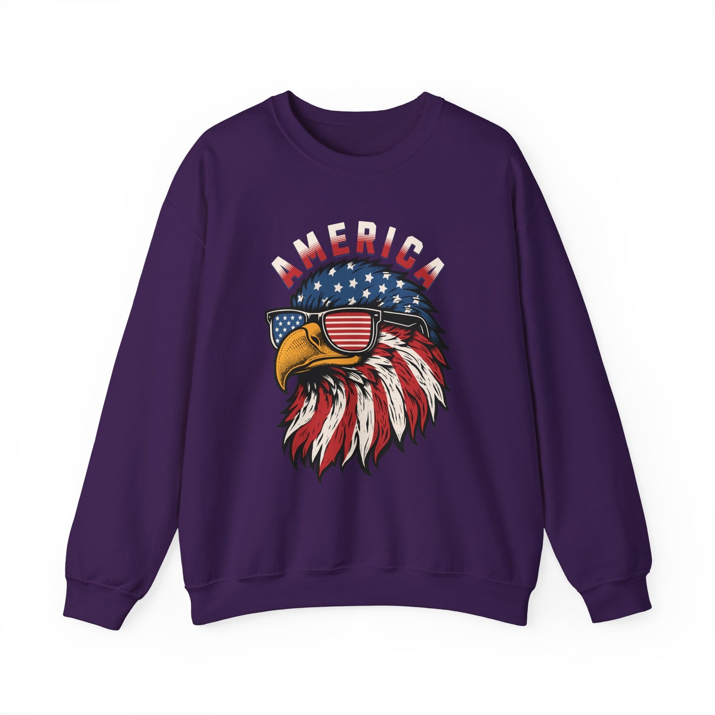 Patriotic Eagle Crewneck Sweatshirt, America Sweatshirt, Unisex Pullover, 4th of July Shirt, Eagle Graphic Sweatshirt
