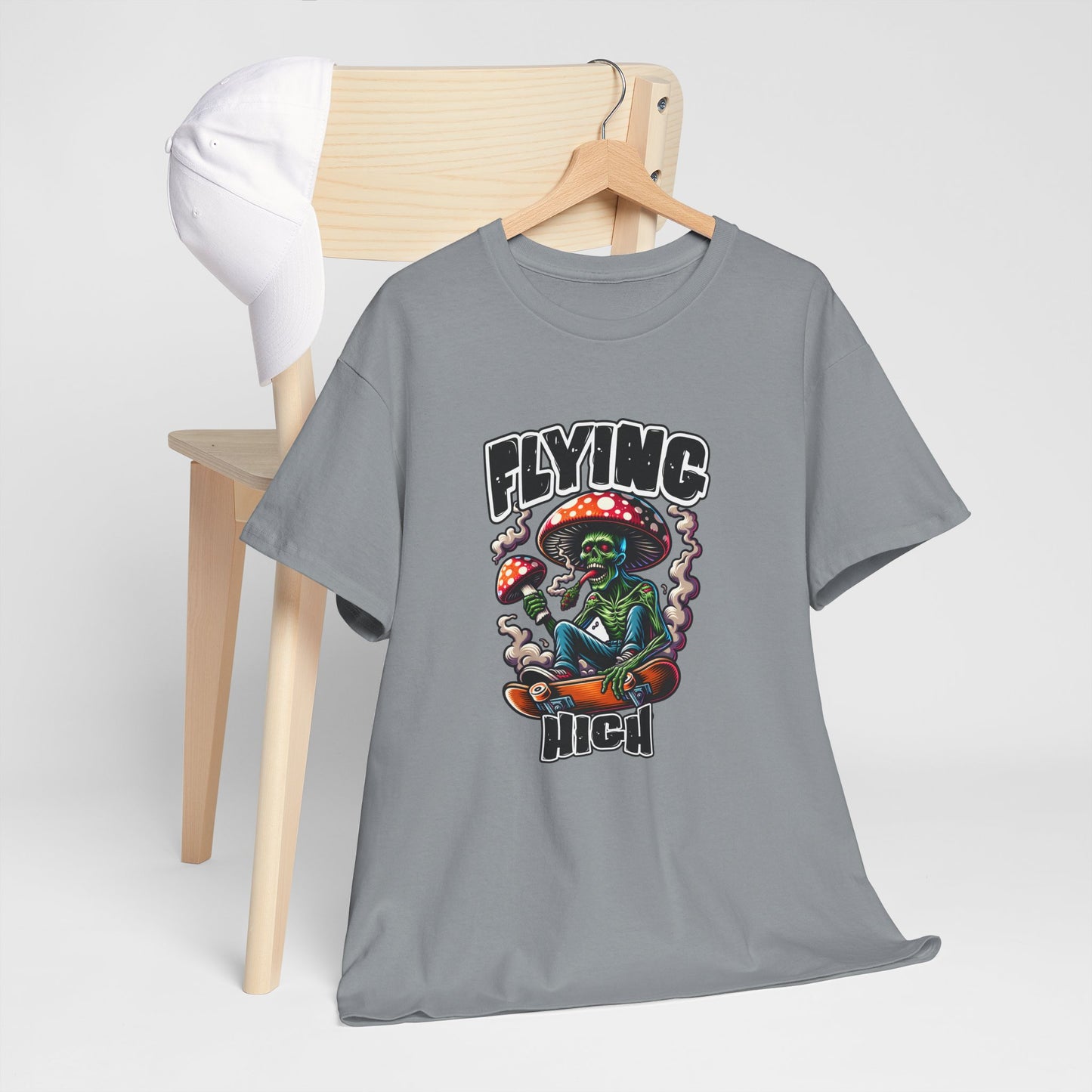 Flying High Unisex Cotton Tee, Psychedelic Shirt, Casual Wear, Gift for Stoners, Retro Fashion, Fun Graphic T-Shirt