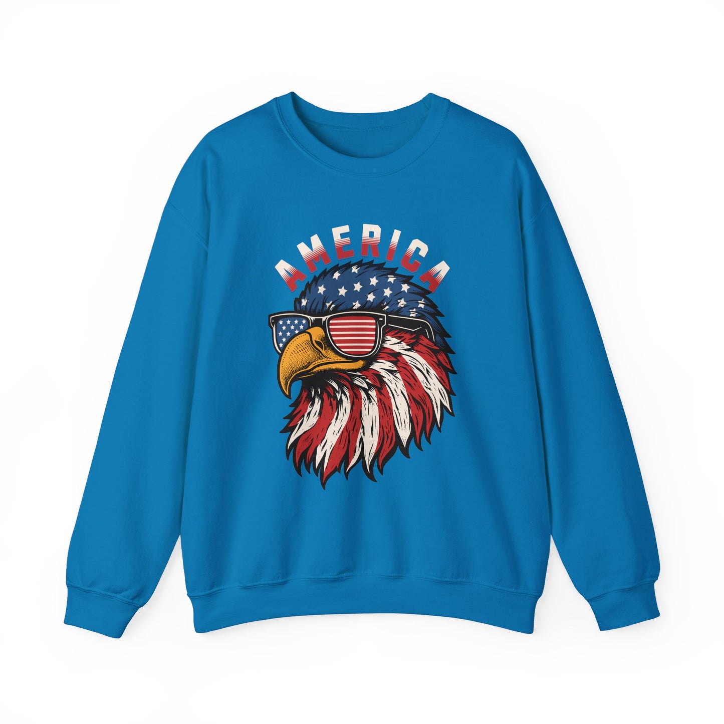 Patriotic Eagle Crewneck Sweatshirt, America Sweatshirt, Unisex Pullover, 4th of July Shirt, Eagle Graphic Sweatshirt