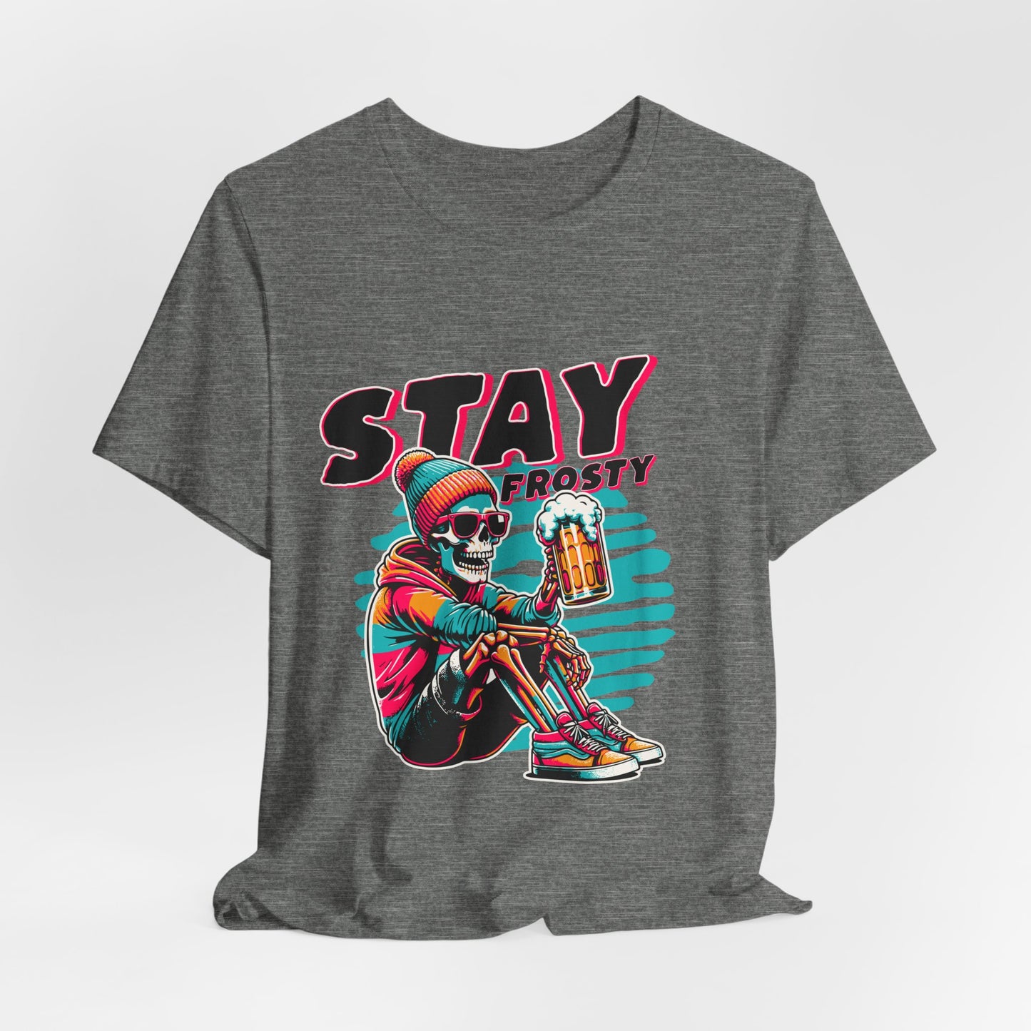 Stay Frosty Unisex Tee, Cool Graphic Shirt, Summer Vibes, Casual Wear, Gift for Him, Music Festival Fashion