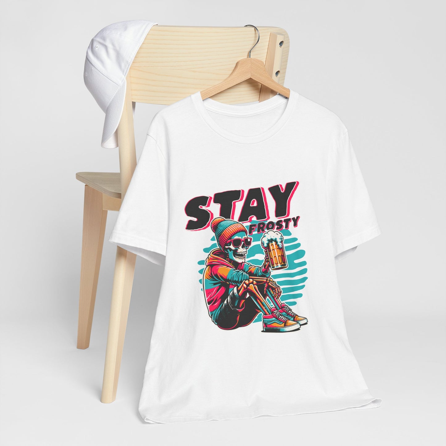 Stay Frosty Unisex Tee, Cool Graphic Shirt, Summer Vibes, Casual Wear, Gift for Him, Music Festival Fashion