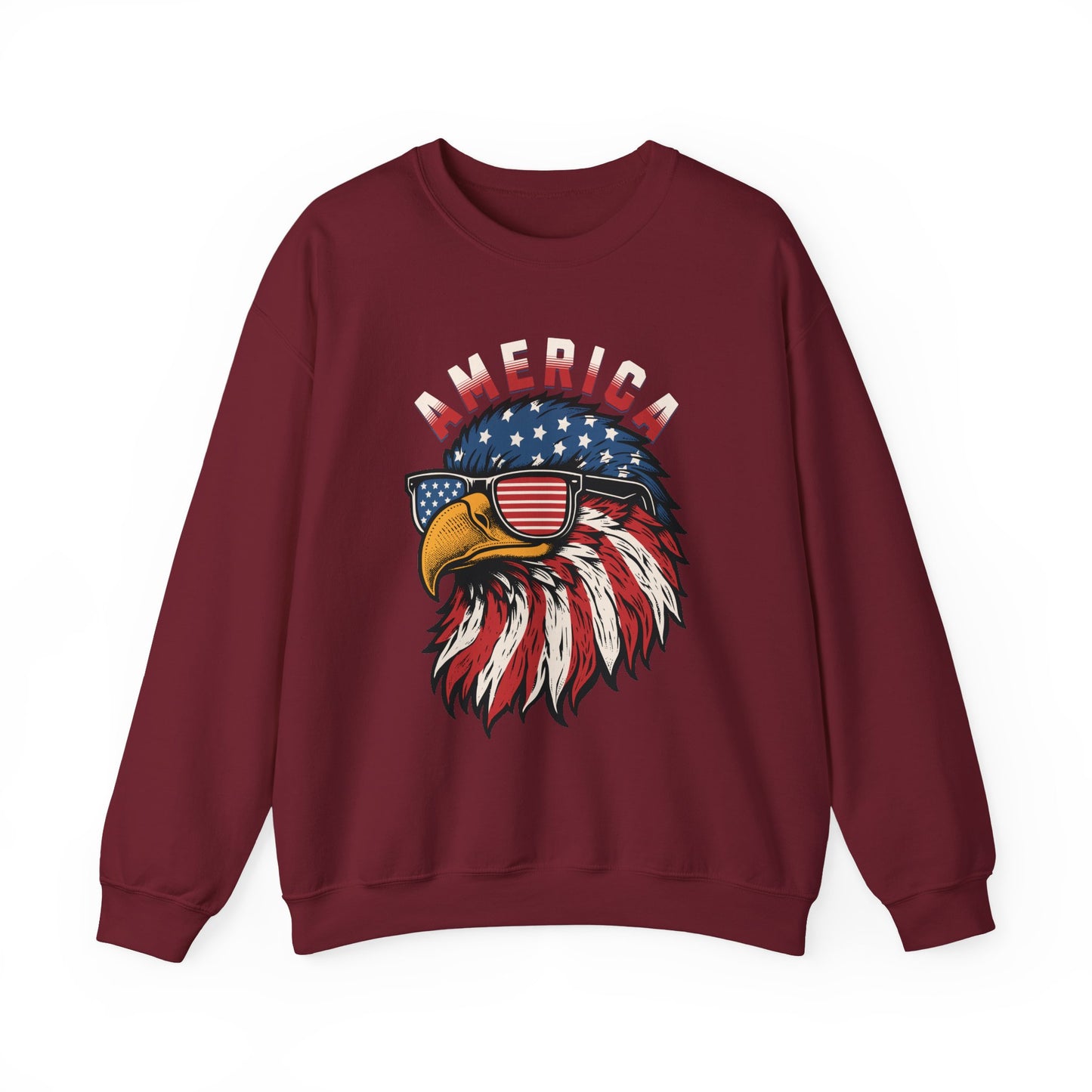 Patriotic Eagle Crewneck Sweatshirt, America Sweatshirt, Unisex Pullover, 4th of July Shirt, Eagle Graphic Sweatshirt