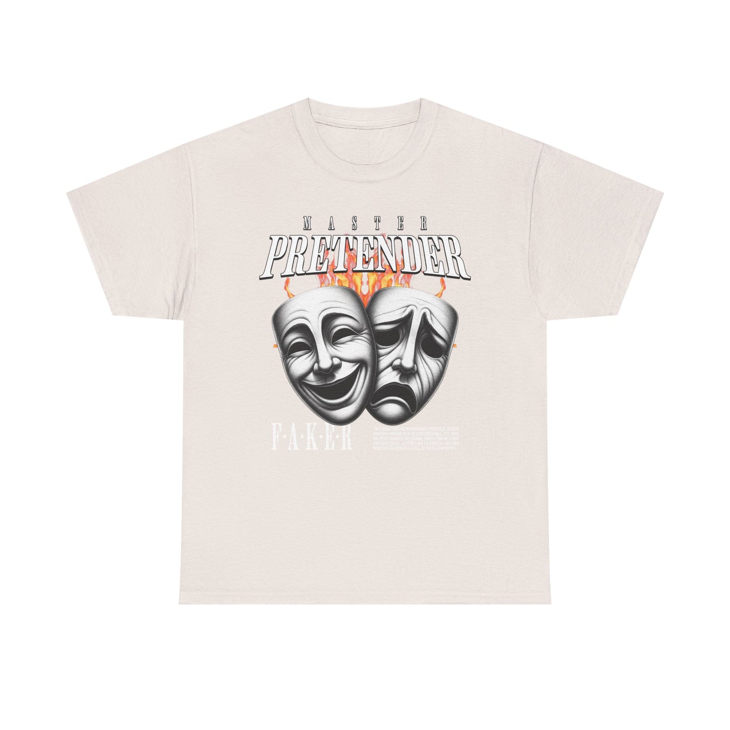 Theatrical Masks Unisex Heavy Cotton Tee, Perfect for Drama Lovers, Gift for Actors, Casual Wear, Theatre Fan Apparel