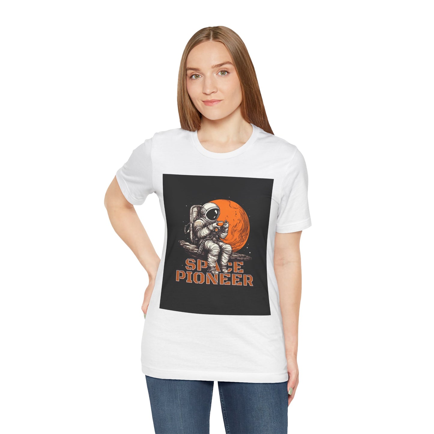 Space Pioneer Unisex Tee - Astronaut Graphic Shirt, Cool Space Themed Gift, Sci-Fi Lover Apparel, Casual Wear, Cosmic Adventure