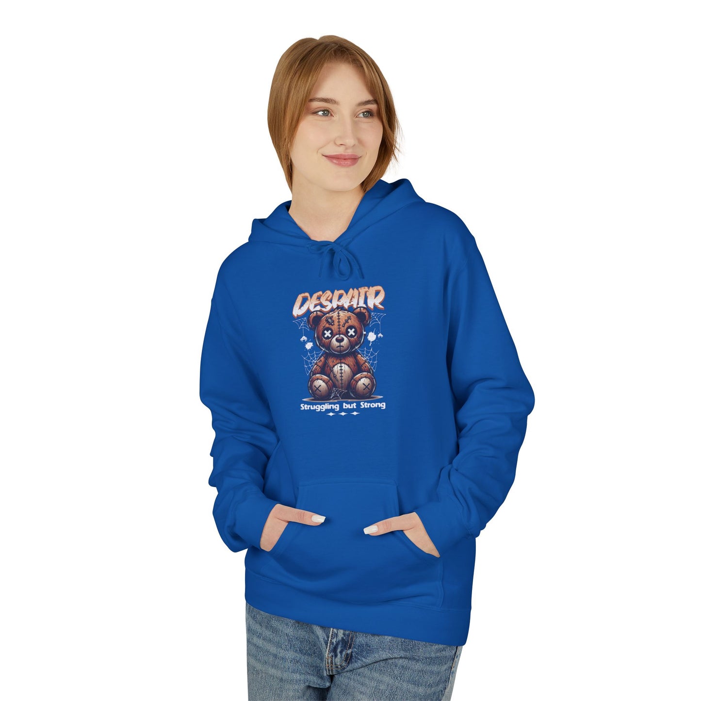 Despair Bear Hoodie | Cozy Graphic Fleece Sweatshirt for Comfort | Cute Gift for Friends | Fall Essentials | Unisex Casual Wear
