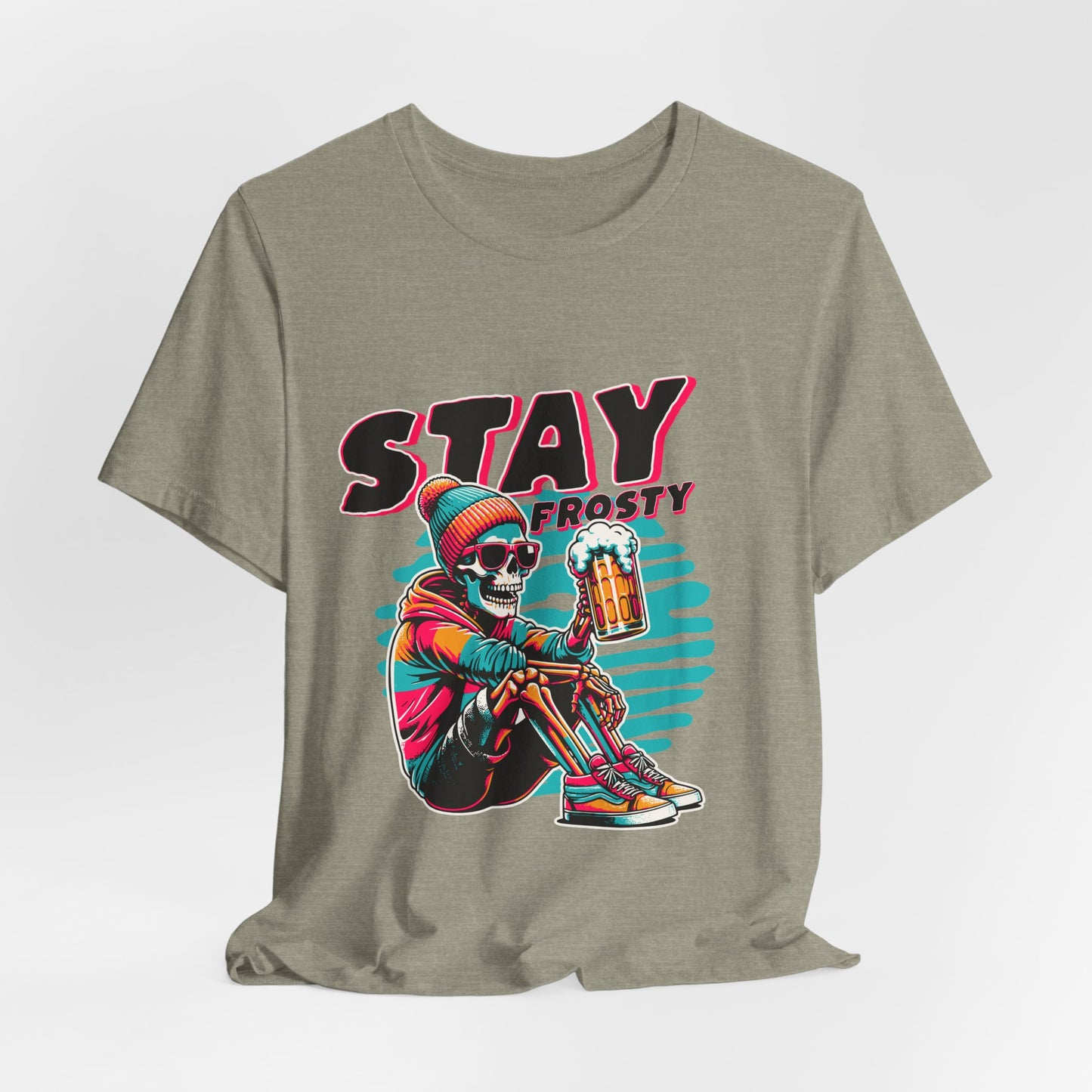 Stay Frosty Unisex Tee, Cool Graphic Shirt, Summer Vibes, Casual Wear, Gift for Him, Music Festival Fashion