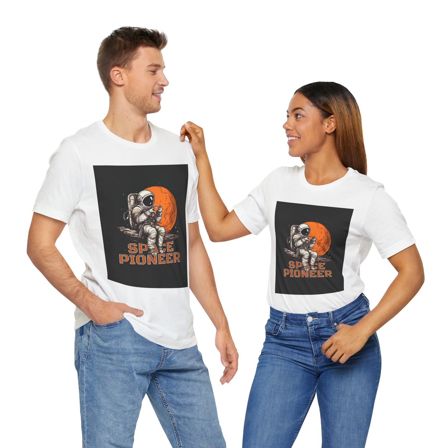 Space Pioneer Unisex Tee - Astronaut Graphic Shirt, Cool Space Themed Gift, Sci-Fi Lover Apparel, Casual Wear, Cosmic Adventure