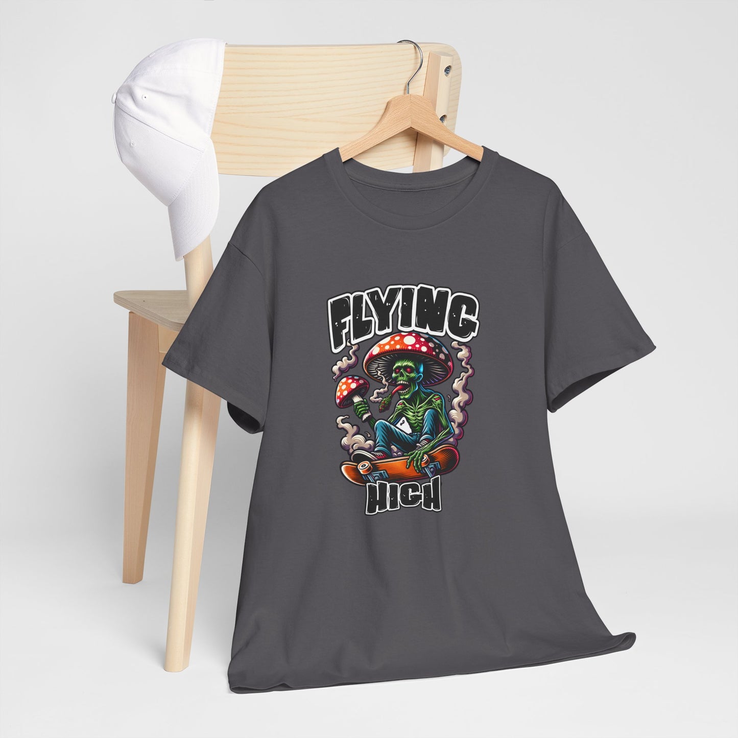 Flying High Unisex Cotton Tee, Psychedelic Shirt, Casual Wear, Gift for Stoners, Retro Fashion, Fun Graphic T-Shirt
