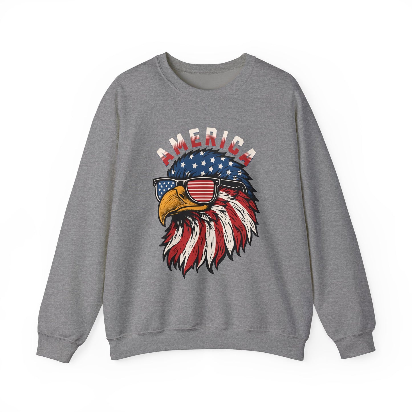 Patriotic Eagle Crewneck Sweatshirt, America Sweatshirt, Unisex Pullover, 4th of July Shirt, Eagle Graphic Sweatshirt