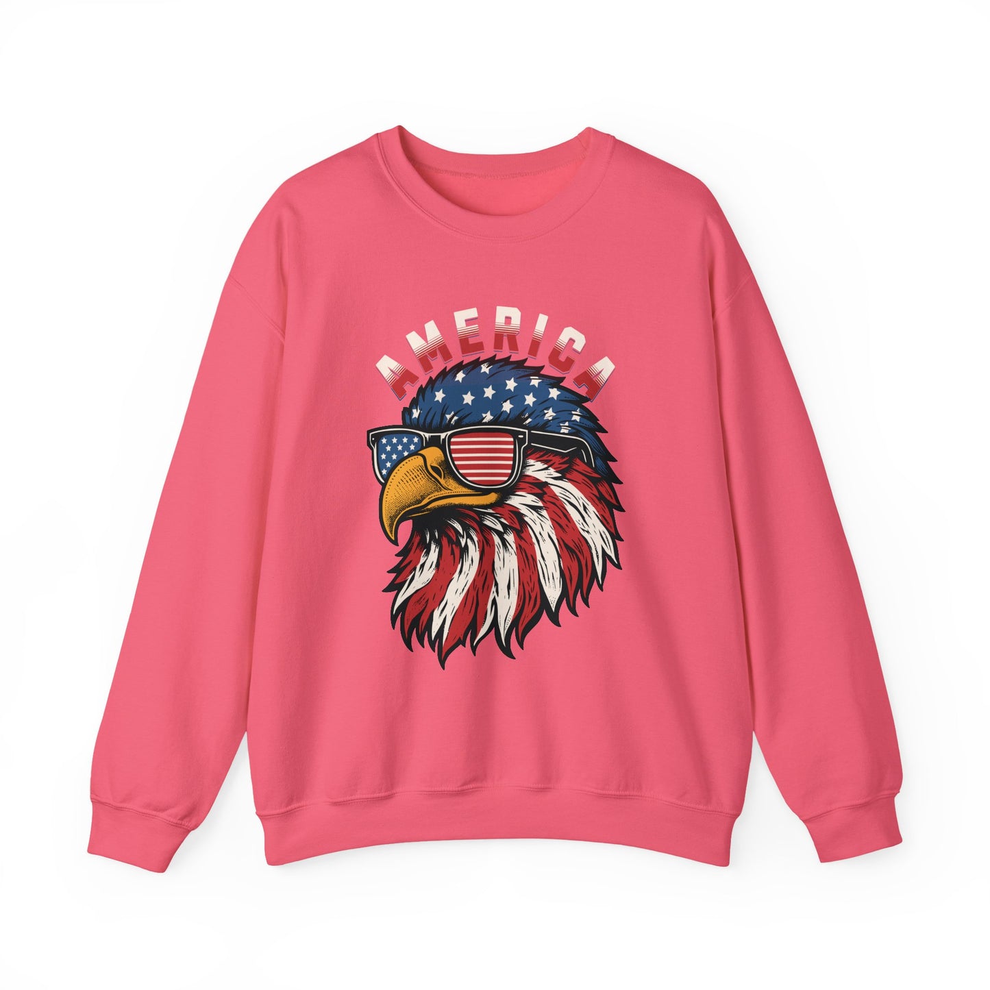 Patriotic Eagle Crewneck Sweatshirt, America Sweatshirt, Unisex Pullover, 4th of July Shirt, Eagle Graphic Sweatshirt