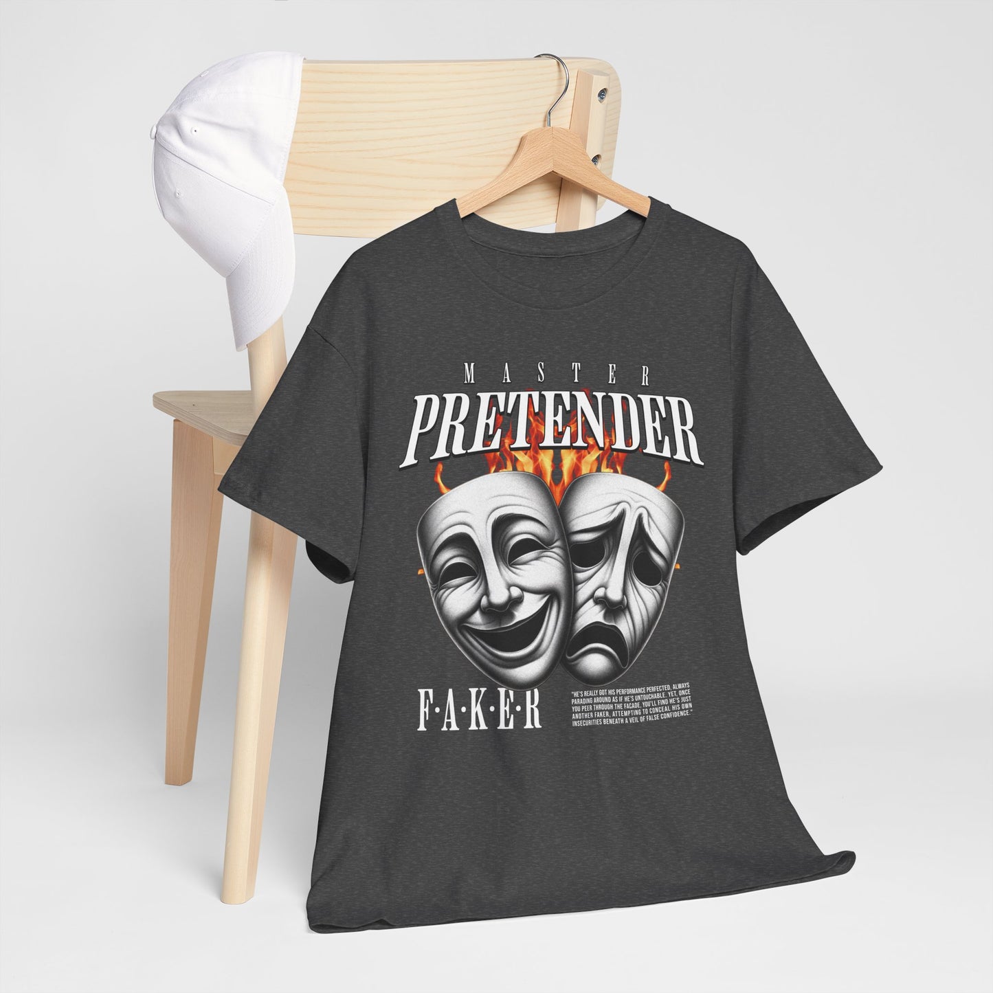 Theatrical Masks Unisex Heavy Cotton Tee, Perfect for Drama Lovers, Gift for Actors, Casual Wear, Theatre Fan Apparel