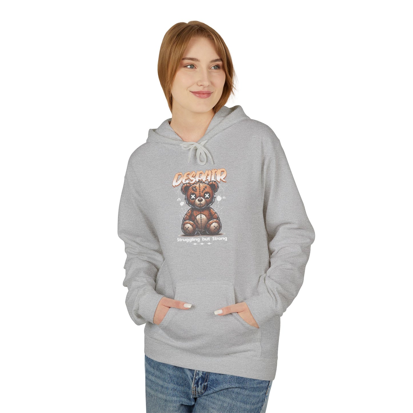 Despair Bear Hoodie | Cozy Graphic Fleece Sweatshirt for Comfort | Cute Gift for Friends | Fall Essentials | Unisex Casual Wear
