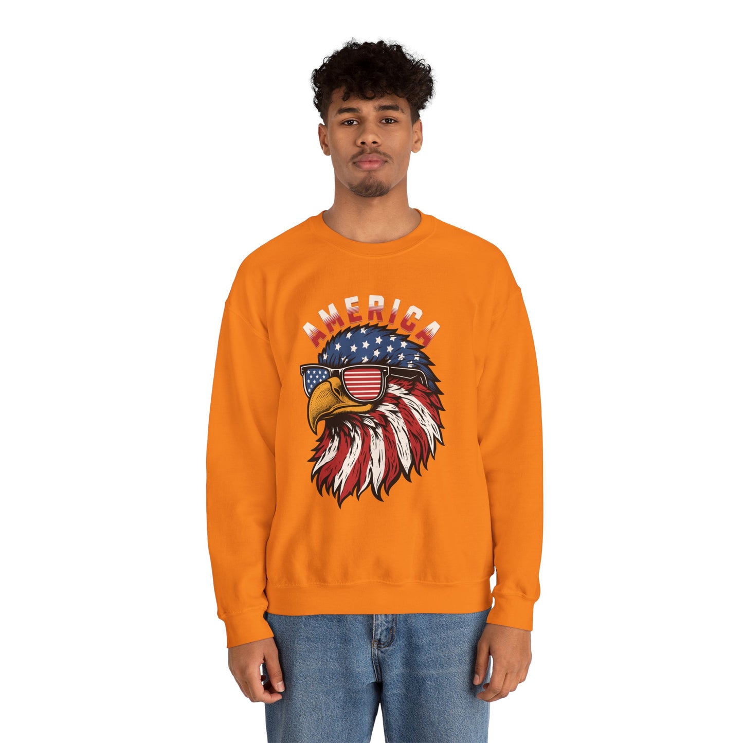 Patriotic Eagle Crewneck Sweatshirt, America Sweatshirt, Unisex Pullover, 4th of July Shirt, Eagle Graphic Sweatshirt