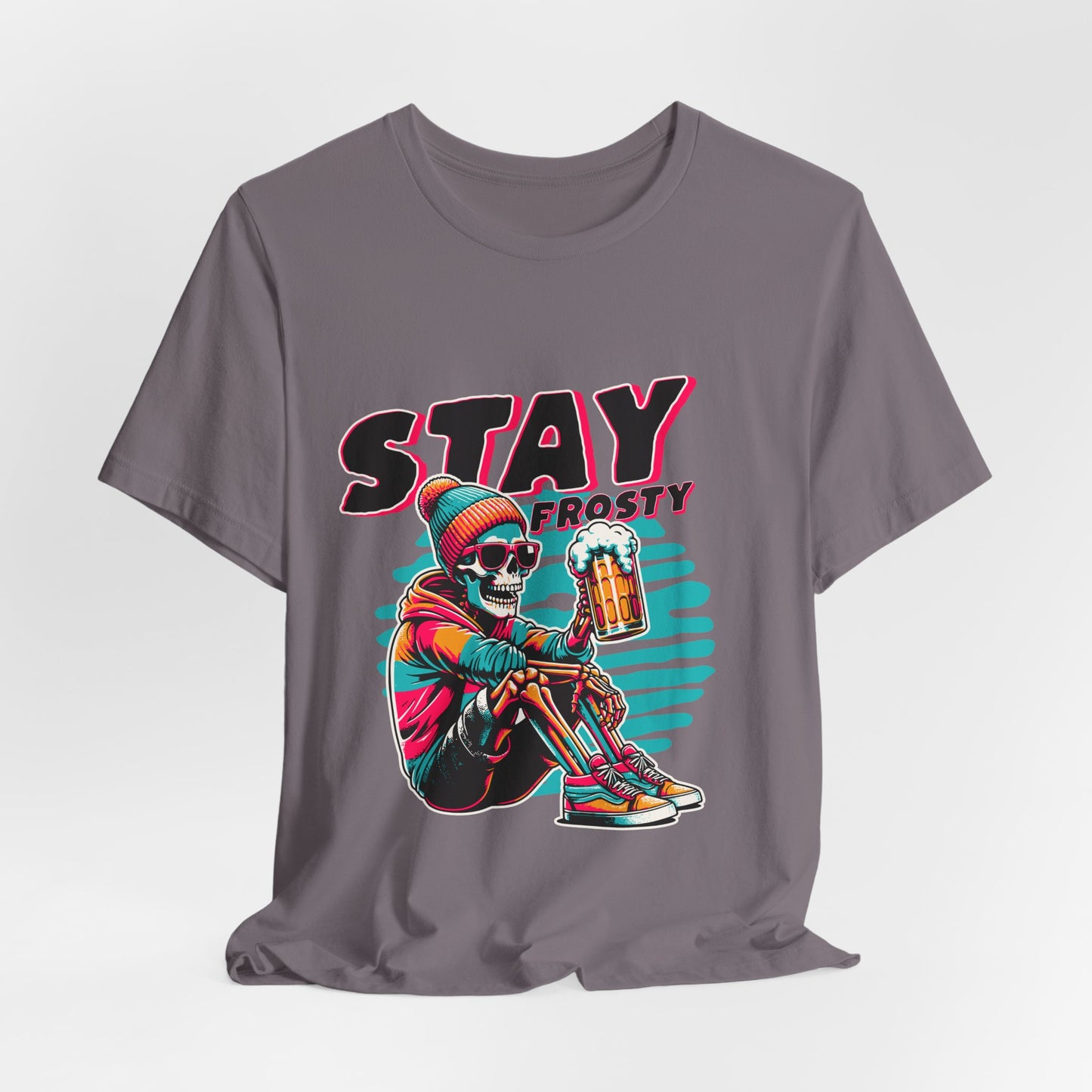 Stay Frosty Unisex Tee, Cool Graphic Shirt, Summer Vibes, Casual Wear, Gift for Him, Music Festival Fashion