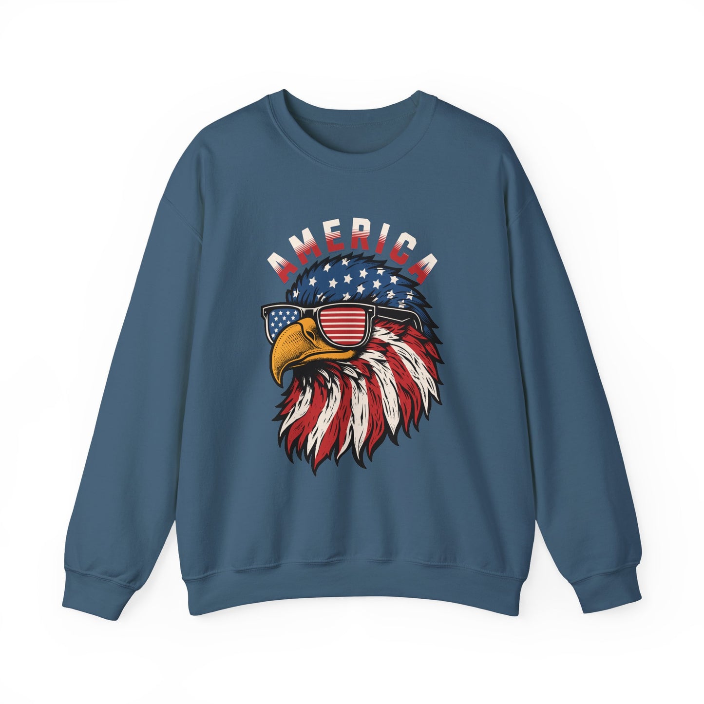 Patriotic Eagle Crewneck Sweatshirt, America Sweatshirt, Unisex Pullover, 4th of July Shirt, Eagle Graphic Sweatshirt