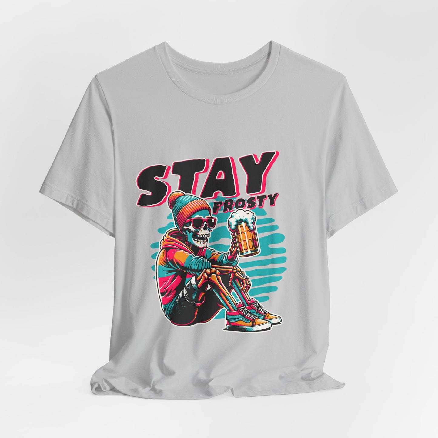 Stay Frosty Unisex Tee, Cool Graphic Shirt, Summer Vibes, Casual Wear, Gift for Him, Music Festival Fashion