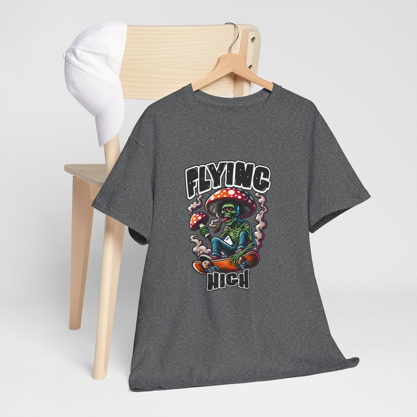 Flying High Unisex Cotton Tee, Psychedelic Shirt, Casual Wear, Gift for Stoners, Retro Fashion, Fun Graphic T-Shirt
