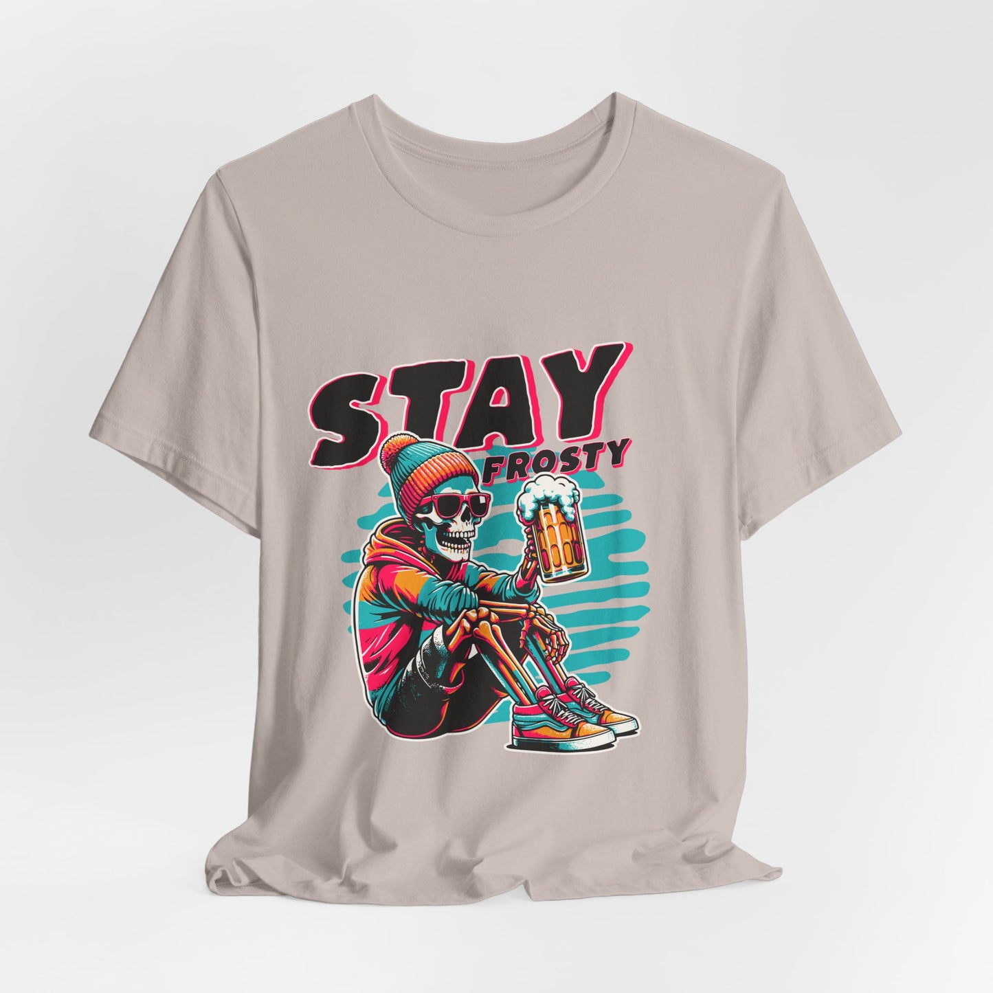 Stay Frosty Unisex Tee, Cool Graphic Shirt, Summer Vibes, Casual Wear, Gift for Him, Music Festival Fashion