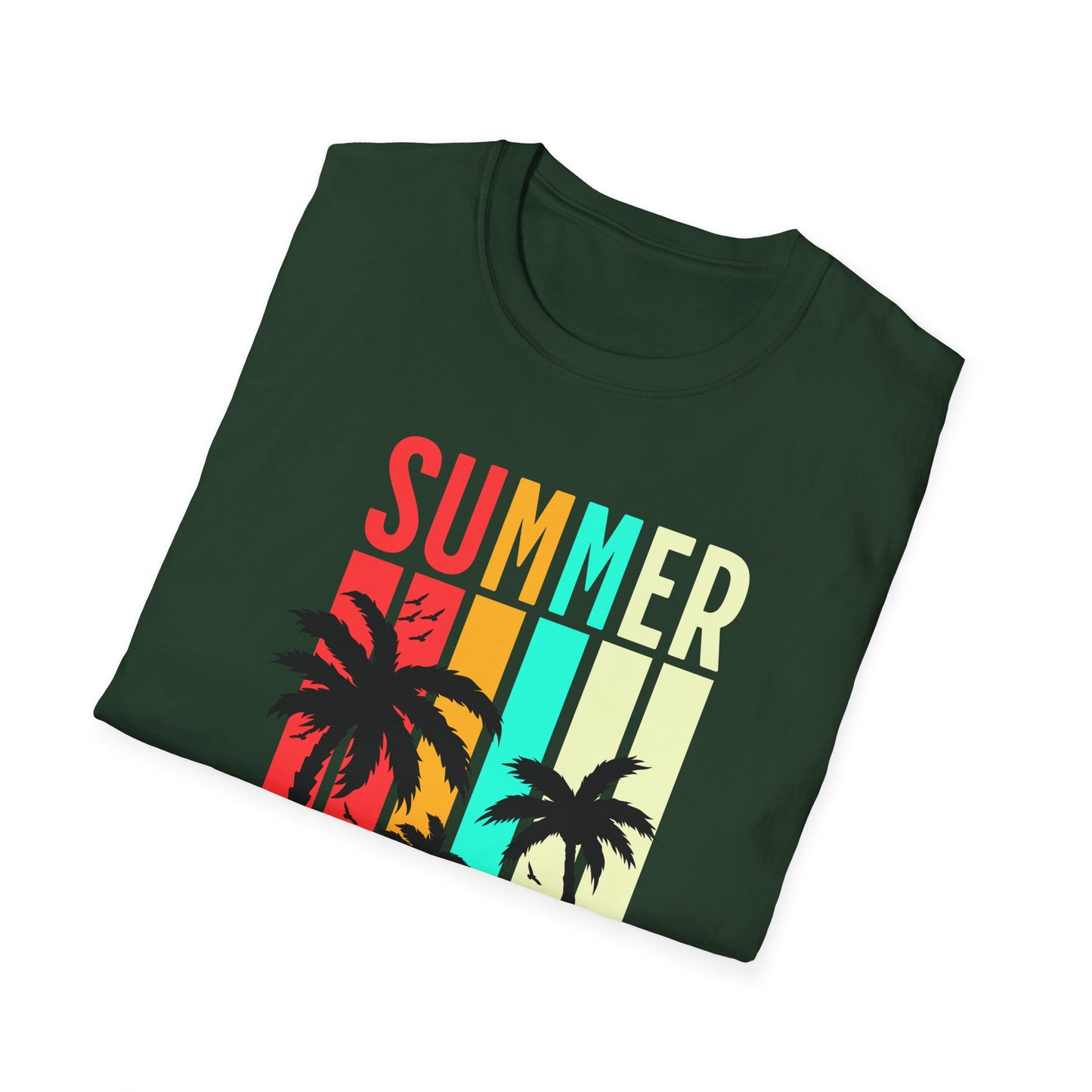 Summer Vibes Unisex T-Shirt, Beach Party Shirt, Casual Wear, Gift for Friends, Vacation Outfit, Coaster Inspired Design