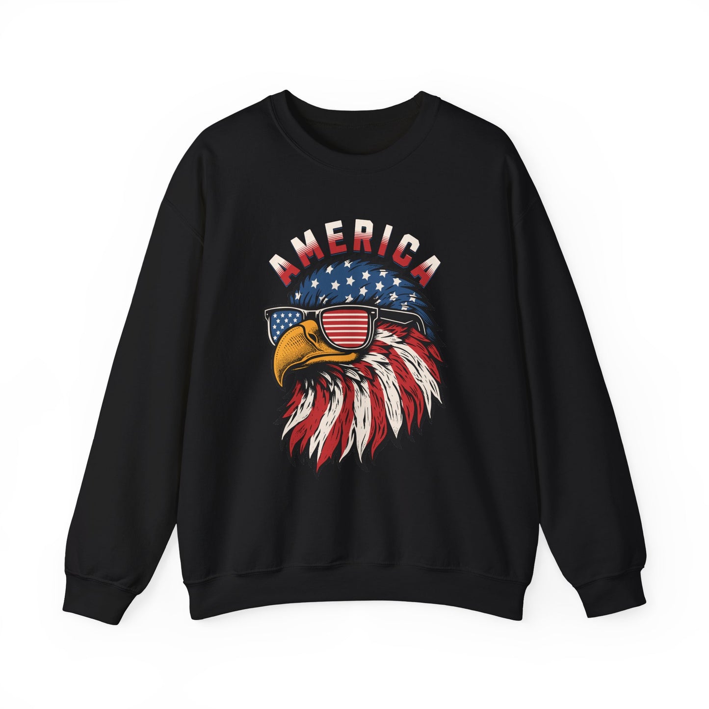 Patriotic Eagle Crewneck Sweatshirt, America Sweatshirt, Unisex Pullover, 4th of July Shirt, Eagle Graphic Sweatshirt