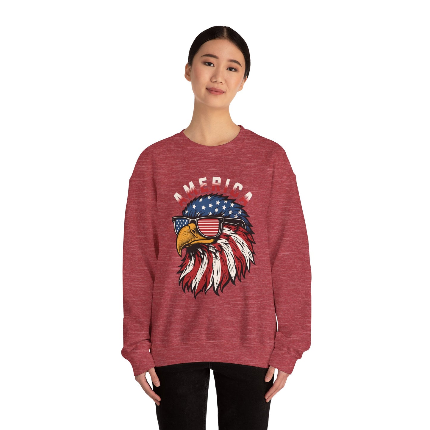Patriotic Eagle Crewneck Sweatshirt, America Sweatshirt, Unisex Pullover, 4th of July Shirt, Eagle Graphic Sweatshirt