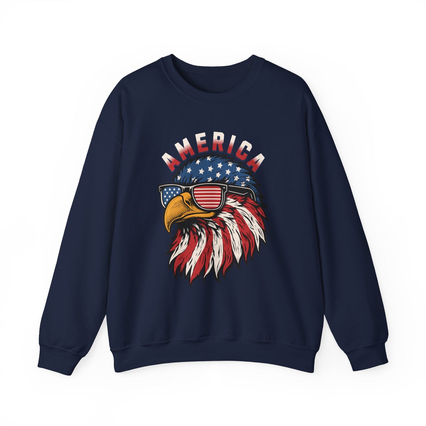Patriotic Eagle Crewneck Sweatshirt, America Sweatshirt, Unisex Pullover, 4th of July Shirt, Eagle Graphic Sweatshirt