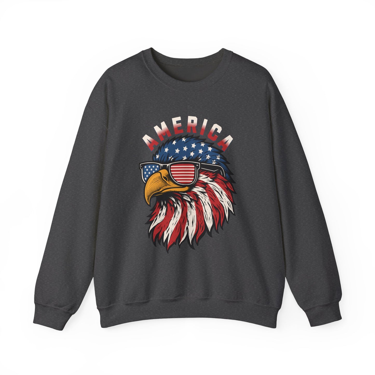 Patriotic Eagle Crewneck Sweatshirt, America Sweatshirt, Unisex Pullover, 4th of July Shirt, Eagle Graphic Sweatshirt