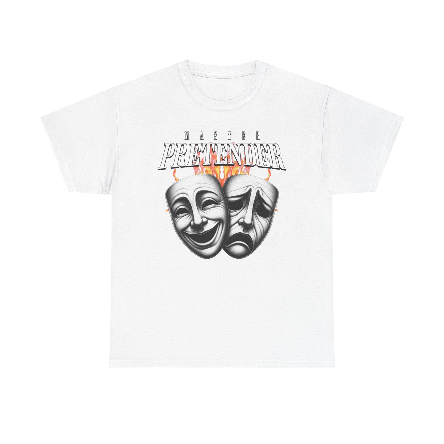 Theatrical Masks Unisex Heavy Cotton Tee, Perfect for Drama Lovers, Gift for Actors, Casual Wear, Theatre Fan Apparel