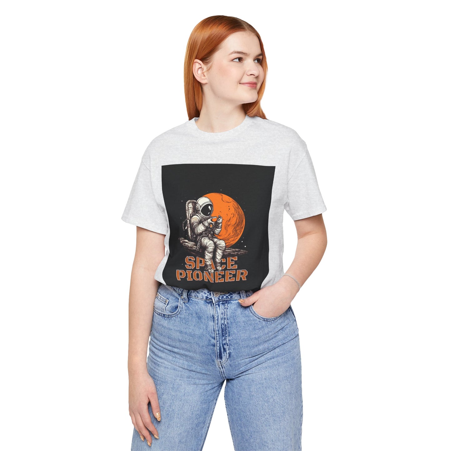 Space Pioneer Unisex Tee - Astronaut Graphic Shirt, Cool Space Themed Gift, Sci-Fi Lover Apparel, Casual Wear, Cosmic Adventure