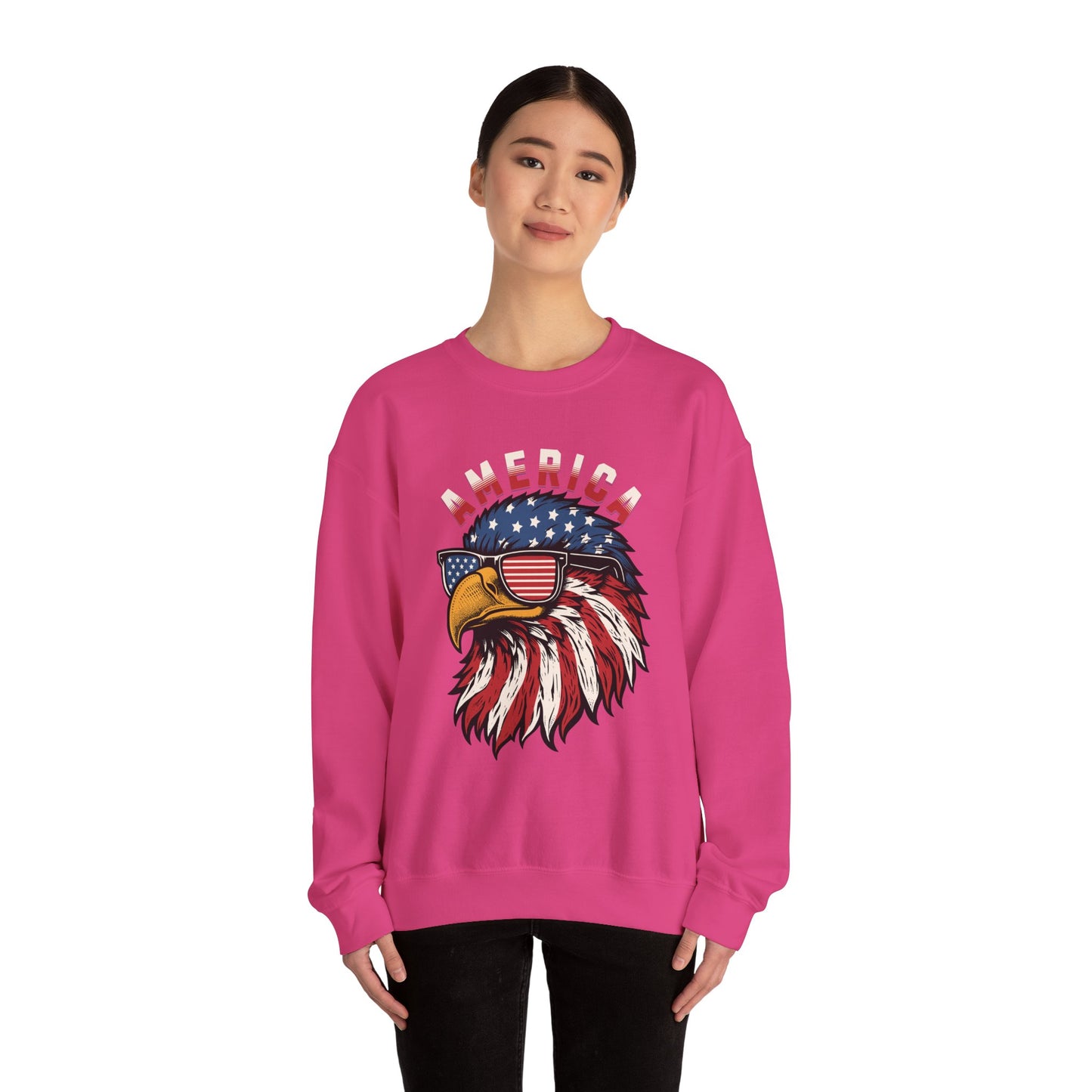 Patriotic Eagle Crewneck Sweatshirt, America Sweatshirt, Unisex Pullover, 4th of July Shirt, Eagle Graphic Sweatshirt