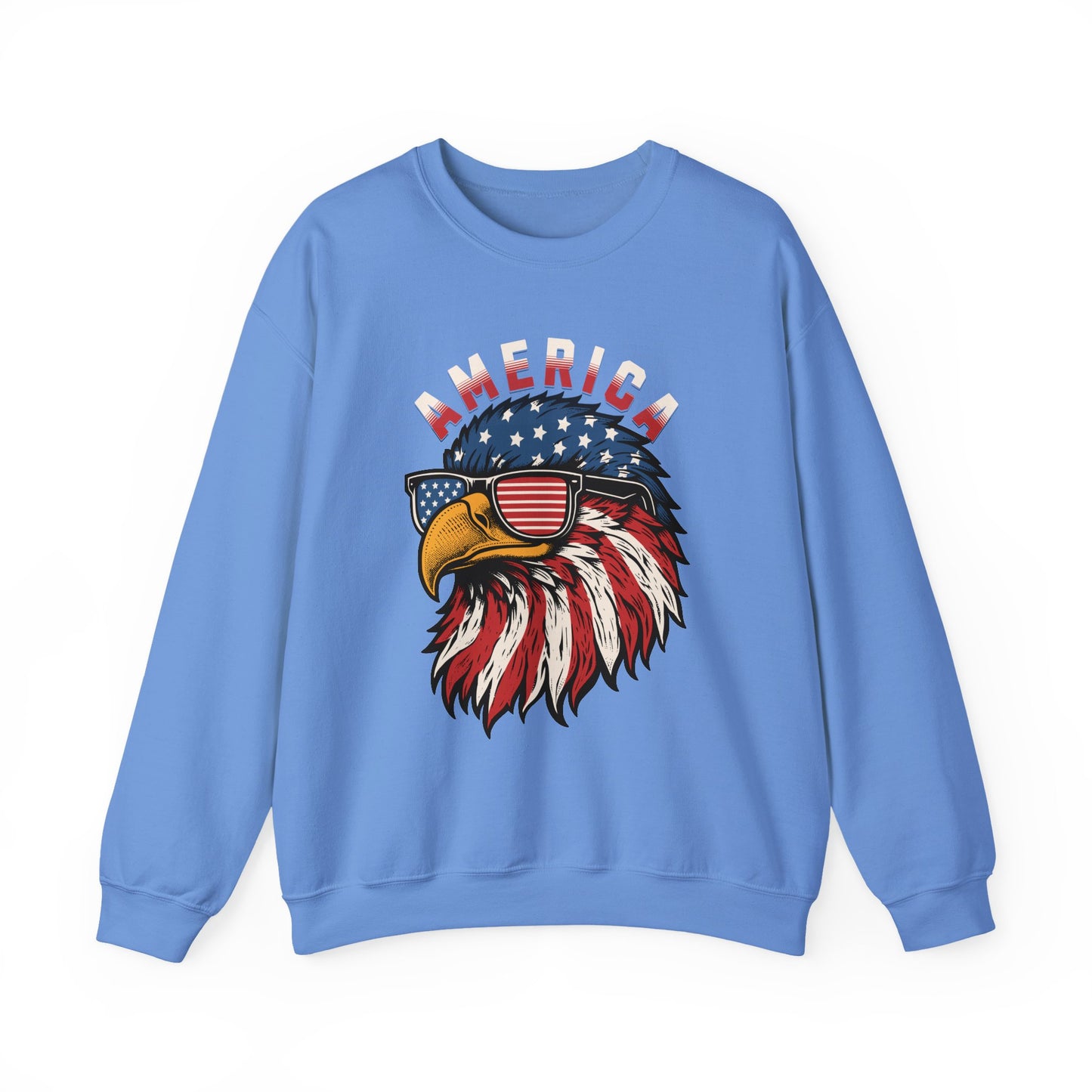 Patriotic Eagle Crewneck Sweatshirt, America Sweatshirt, Unisex Pullover, 4th of July Shirt, Eagle Graphic Sweatshirt