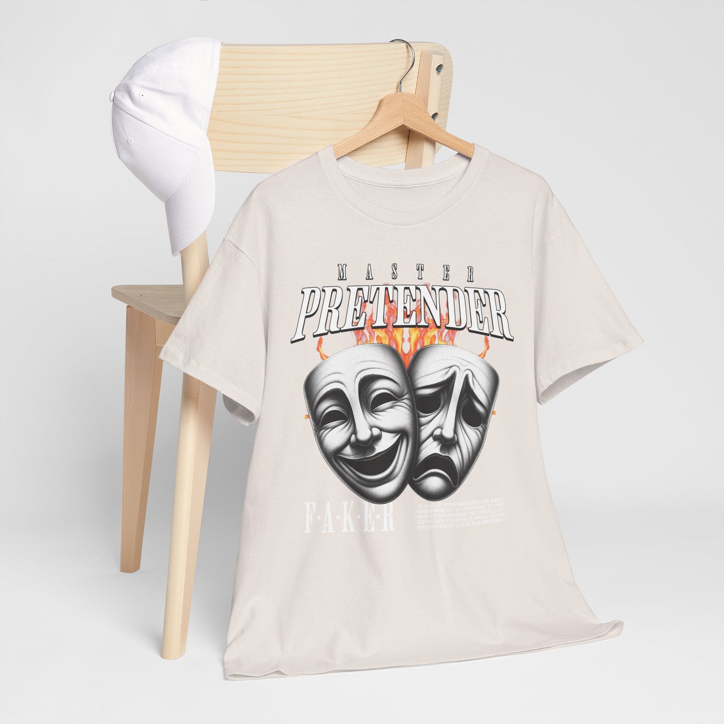 Theatrical Masks Unisex Heavy Cotton Tee, Perfect for Drama Lovers, Gift for Actors, Casual Wear, Theatre Fan Apparel